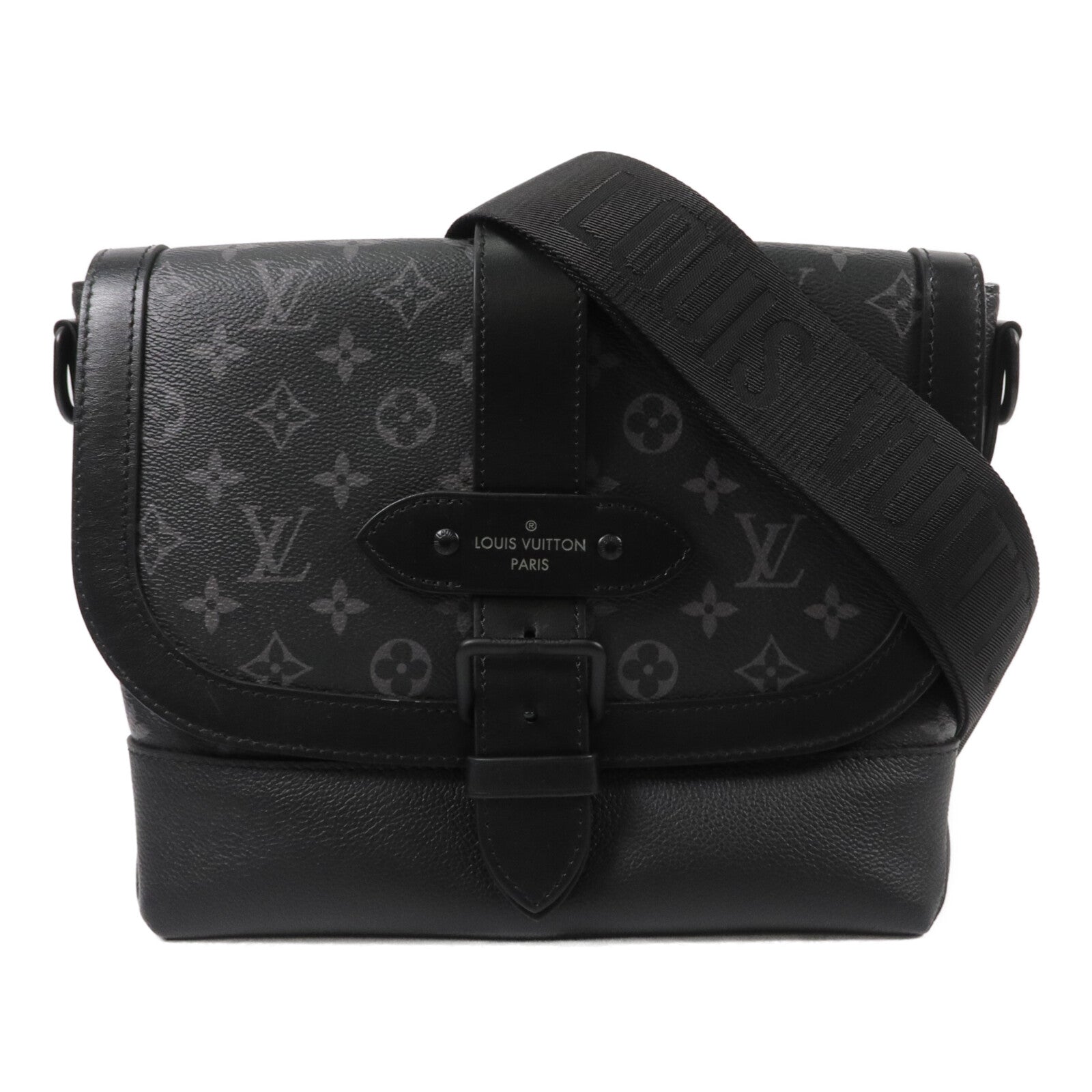 LOUIS VUITTON Monogram Eclipse Saumur Messenger肩背袋