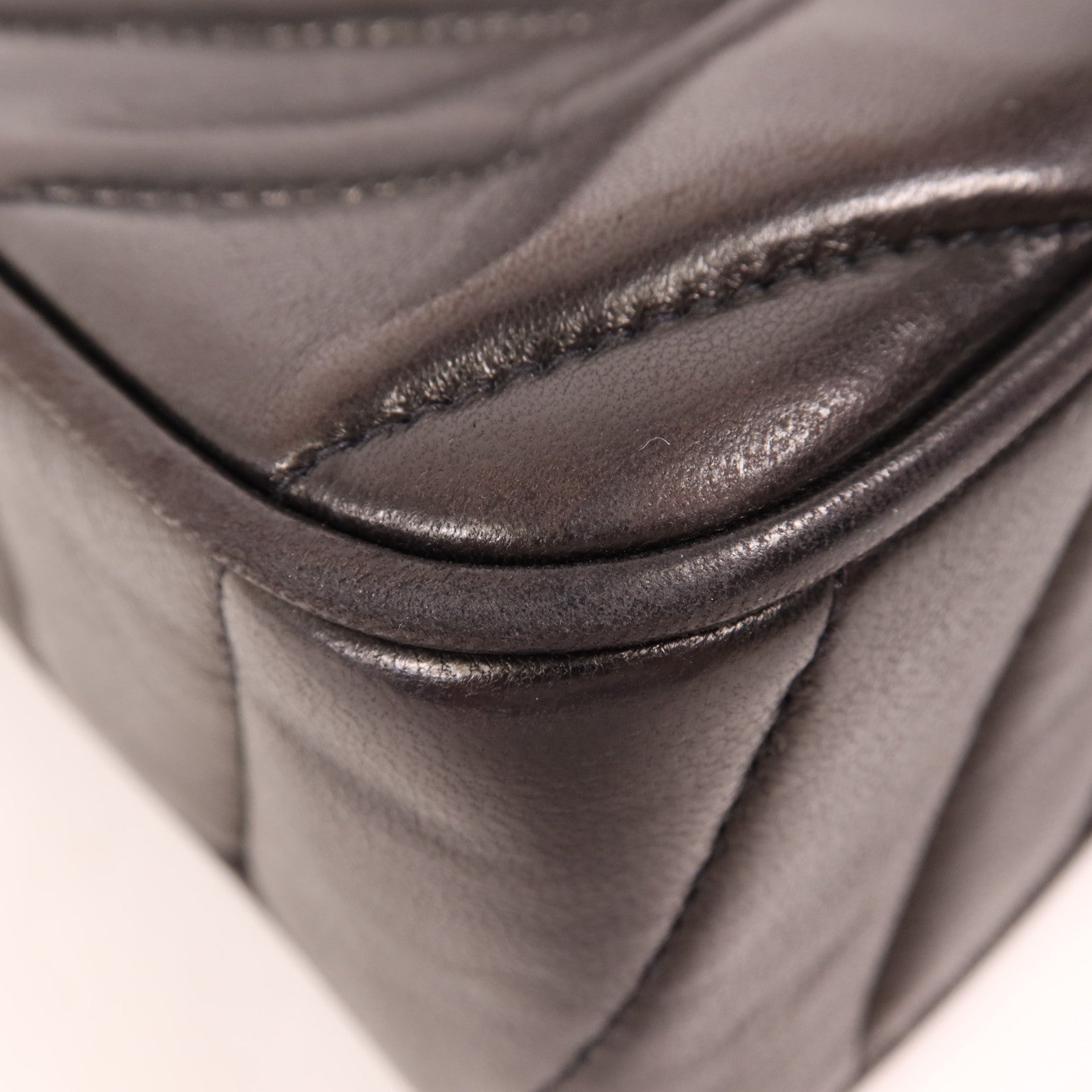 CHANEL 羊皮皮革Vintage Chain Shoulder金扣鏈帶肩背袋