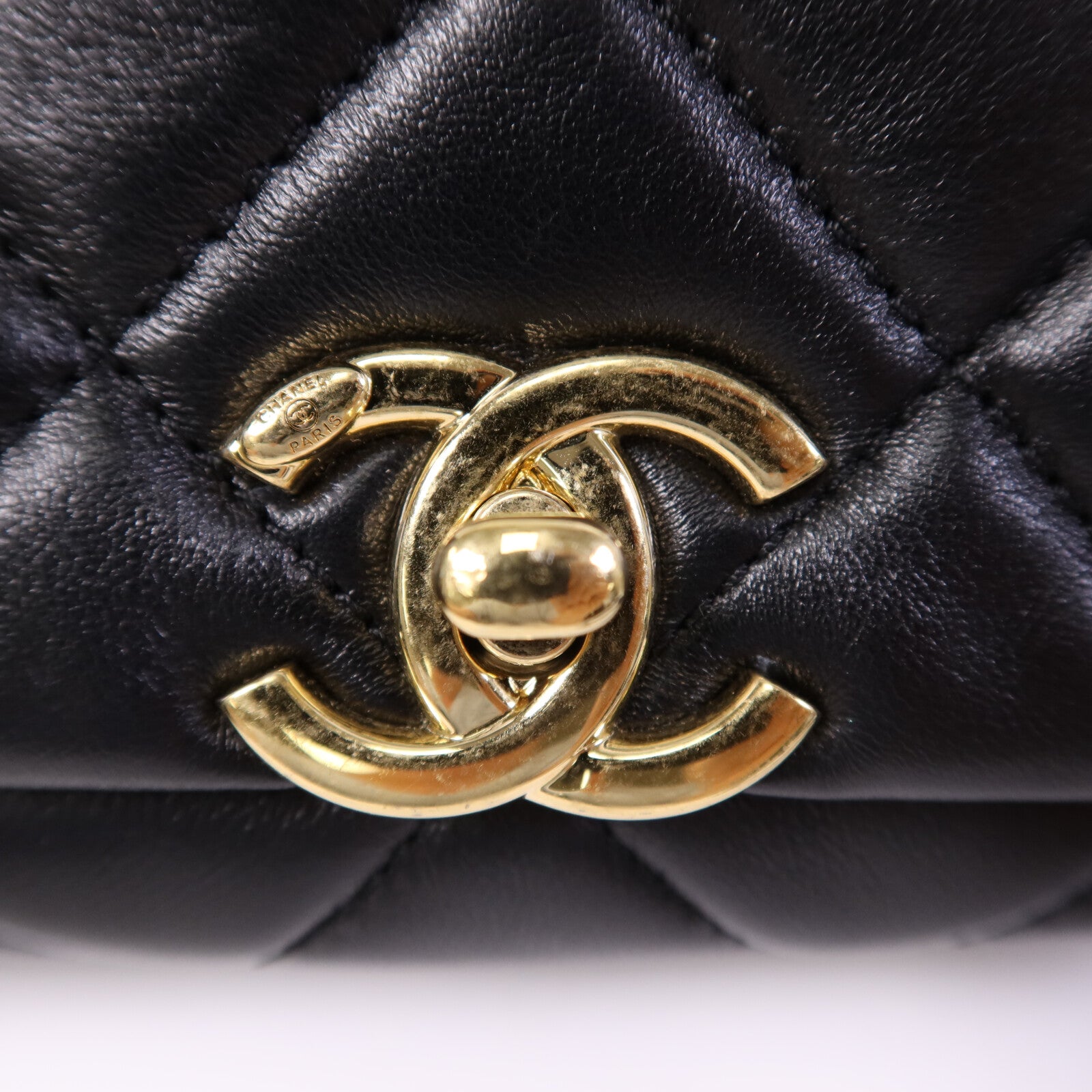 CHANEL 羊皮皮革Chain Shoulder Bag金扣鏈帶手挽肩背兩用袋