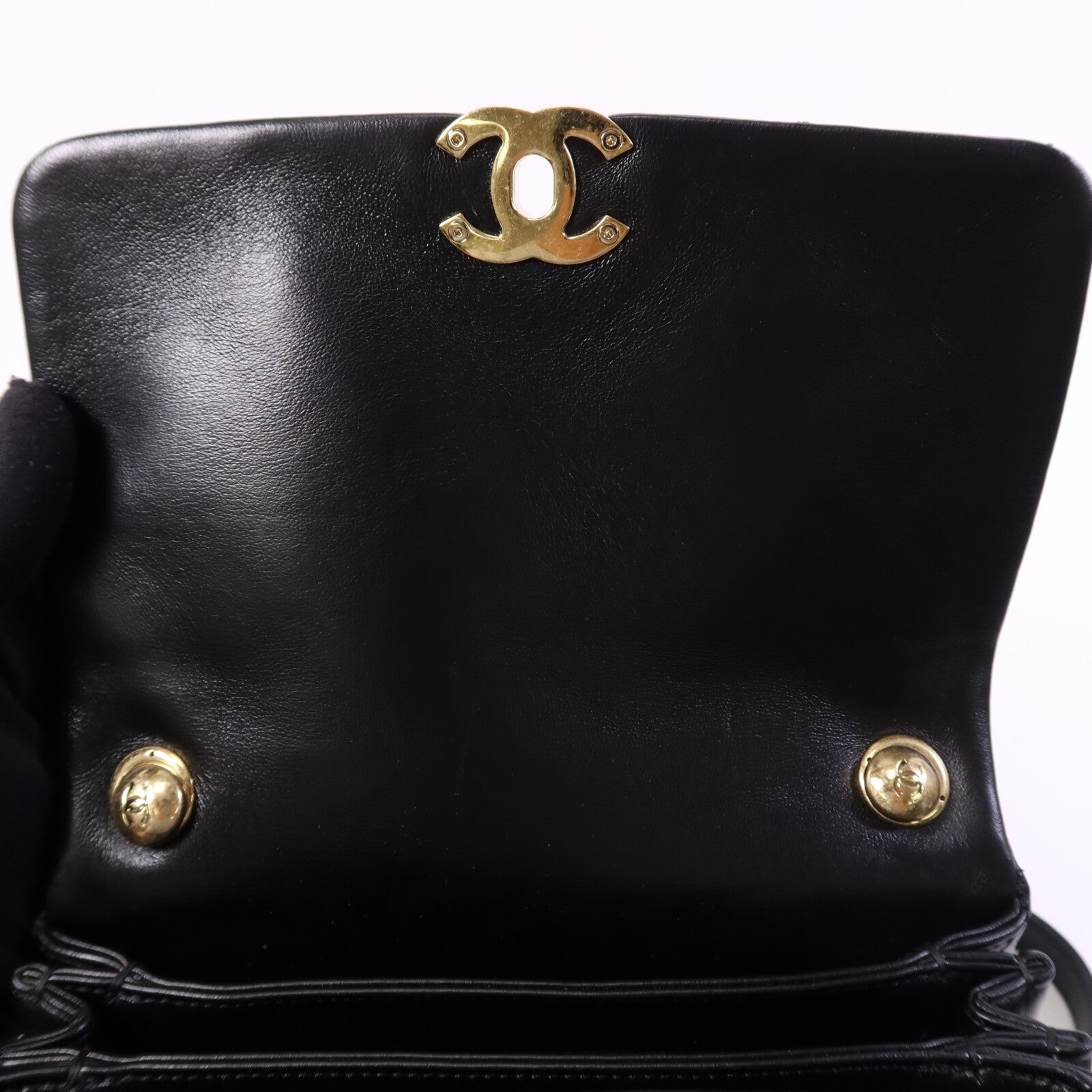 CHANEL 羊皮皮革Chain Shoulder Bag金扣鏈帶手挽肩背兩用袋