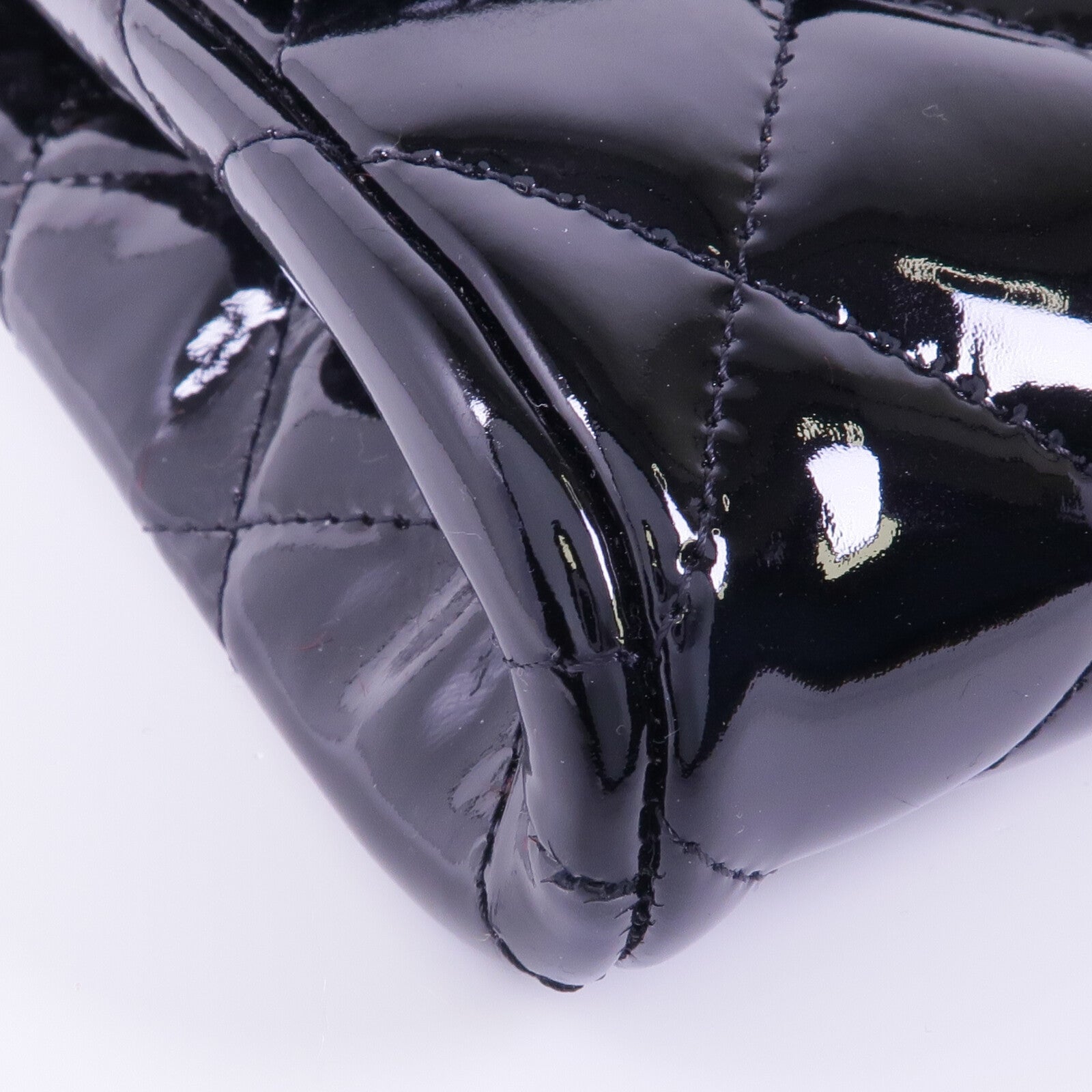 CHANEL 漆皮皮革Chain Shoulder Bag銀扣鏈帶肩背袋