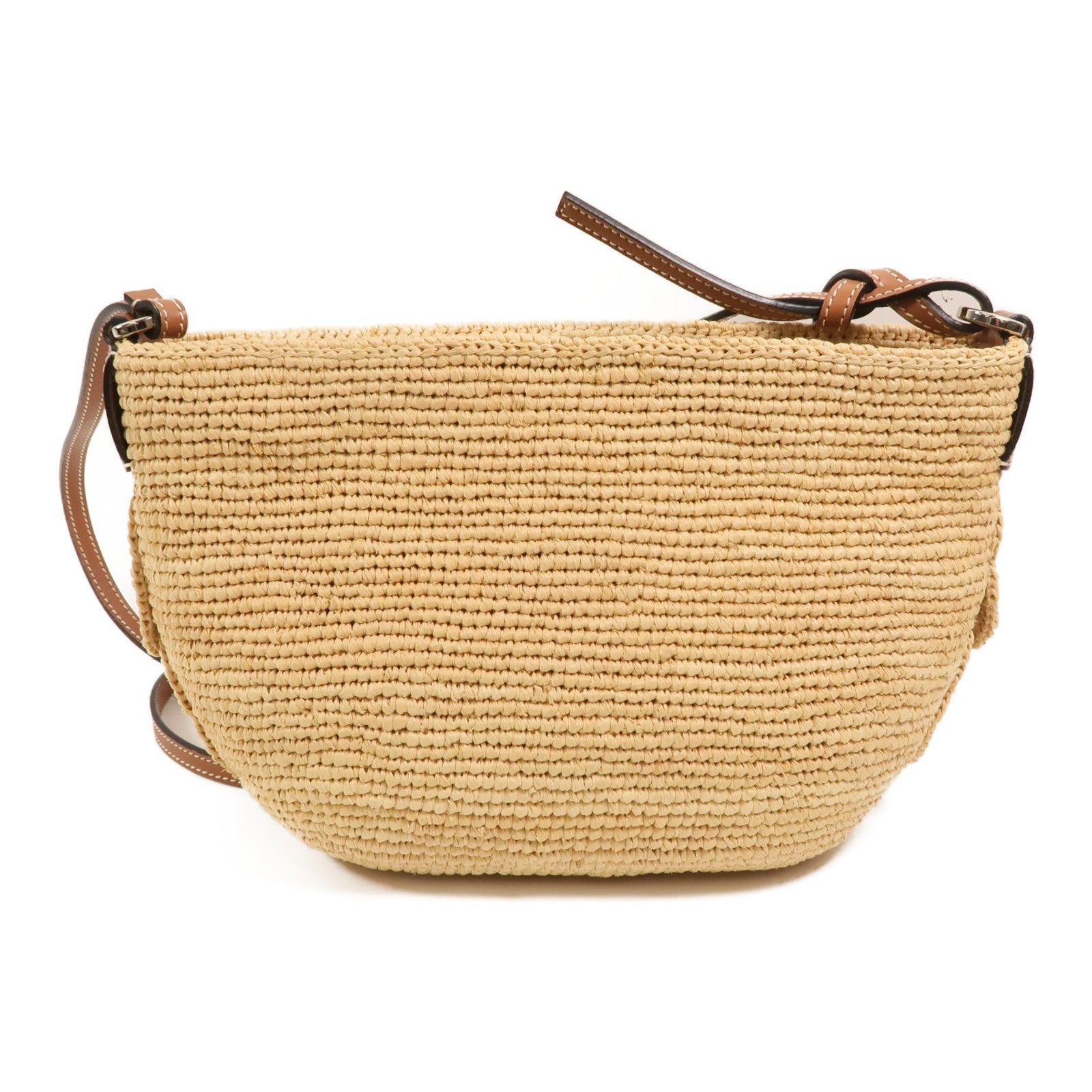 LOEWE Raffia/牛皮皮革Paula's Ibiza Ruffle Pochette肩背袋