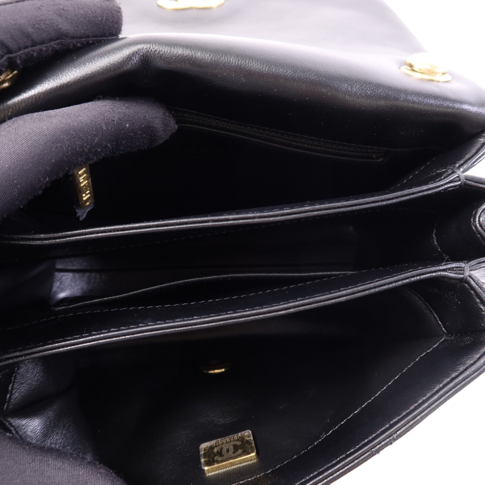 CHANEL 羊皮皮革Chain Shoulder Bag金扣鏈帶手挽肩背兩用袋