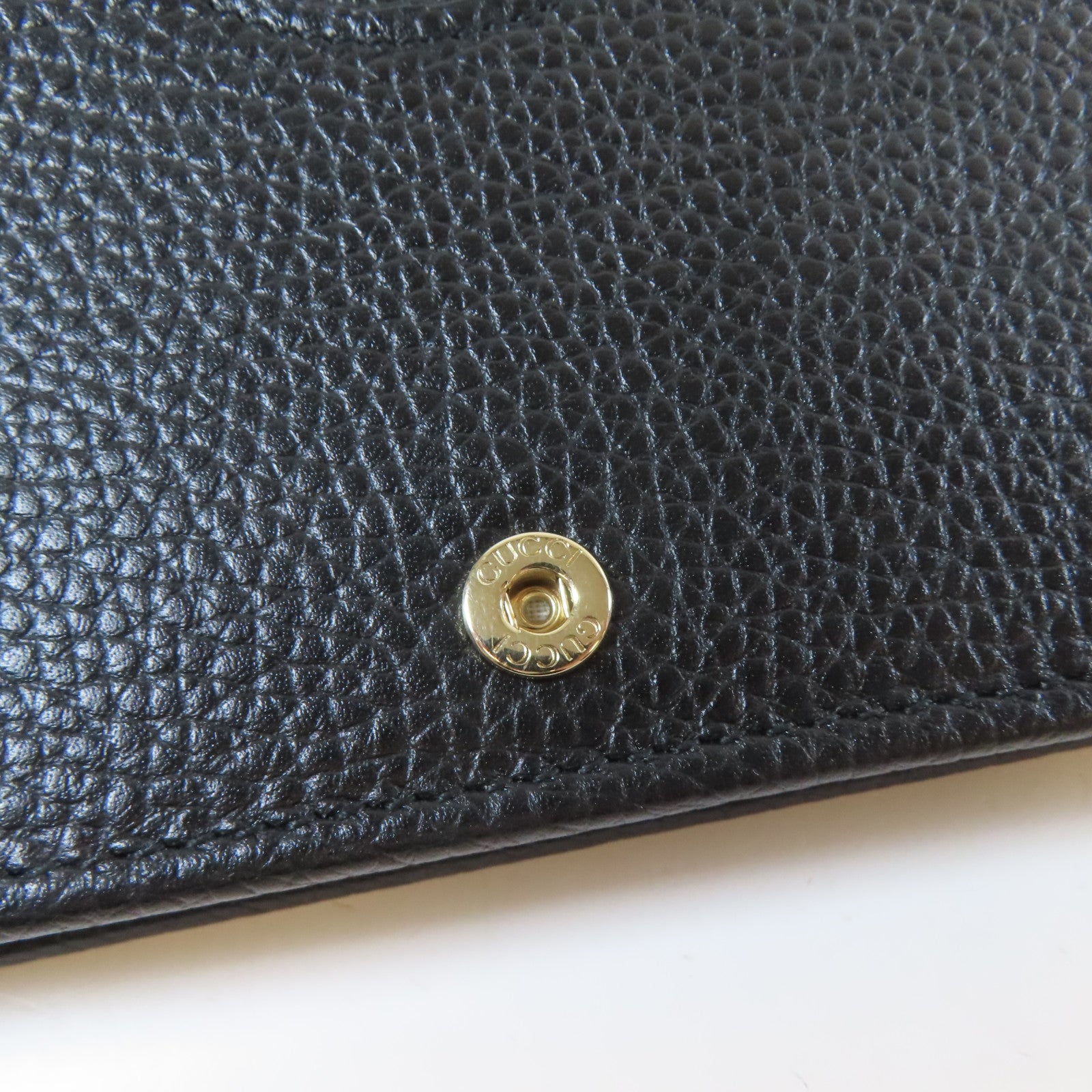 GUCCI 牛皮皮革Wallet Shoulder Bag金扣鏈帶肩背袋黑色