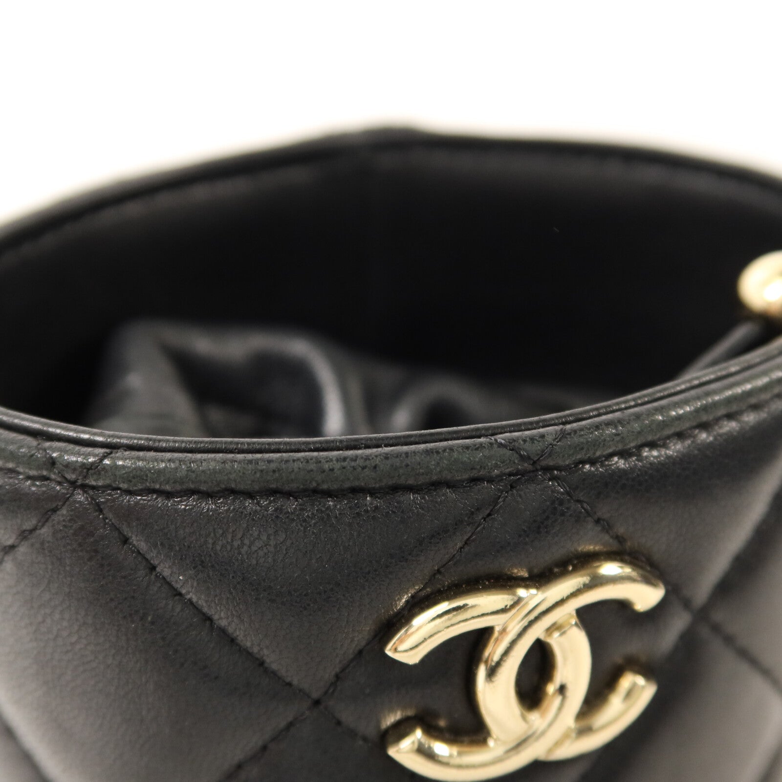 CHANEL 【激減優惠】羊皮皮革Bucket Bag金扣鏈帶肩背袋