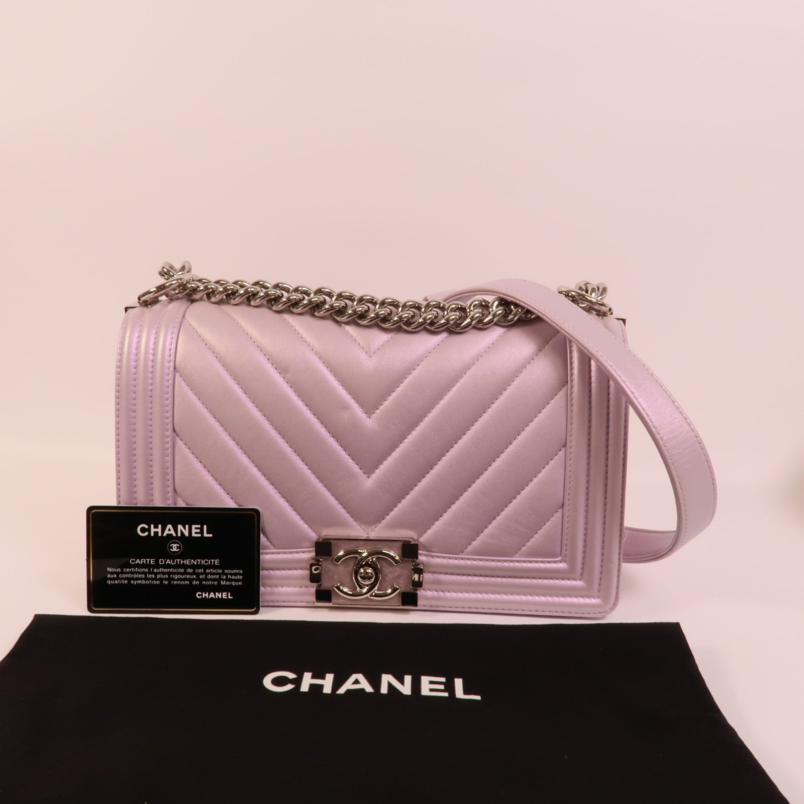 CHANEL 羊皮皮革Boy 25肩背袋