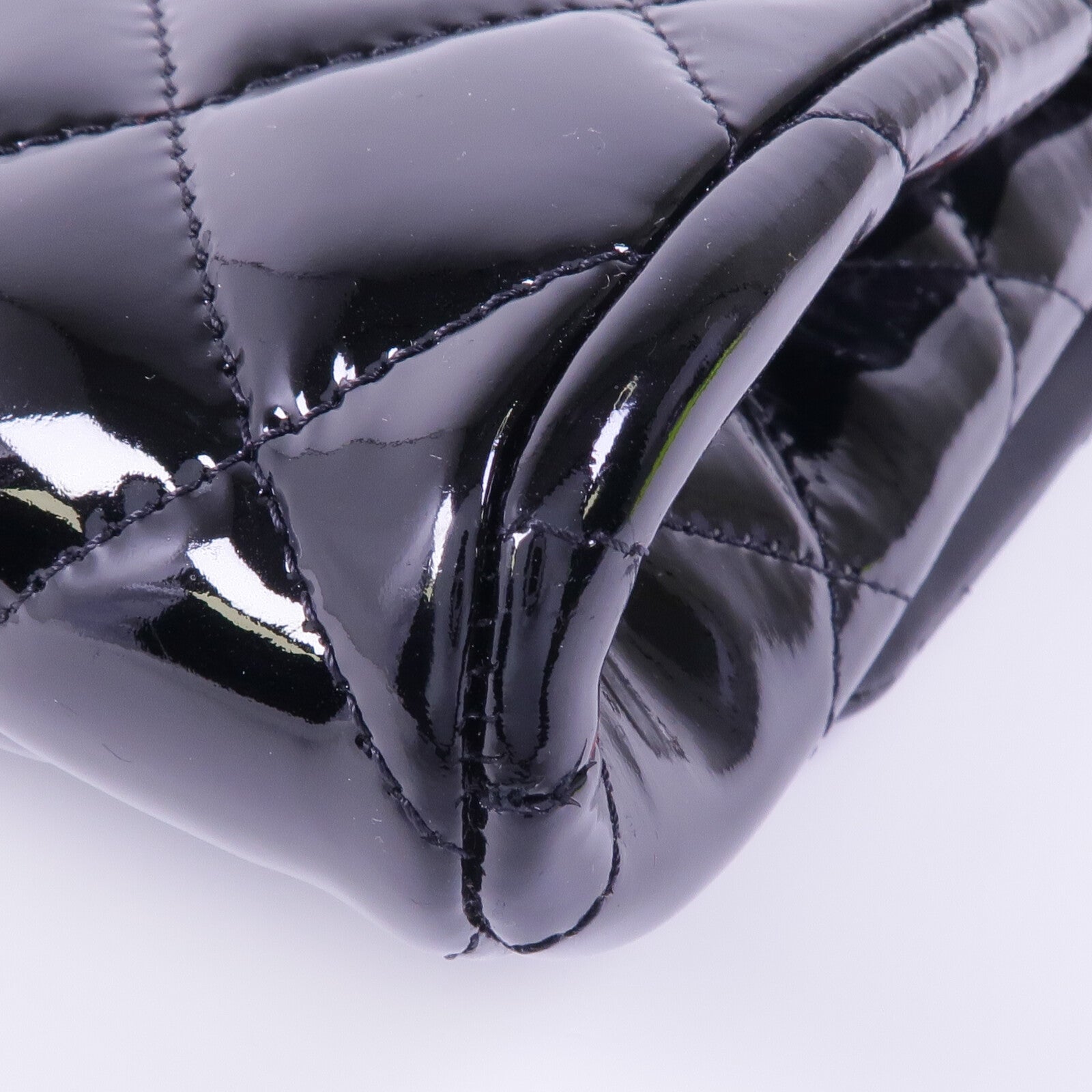 CHANEL 漆皮皮革Chain Shoulder Bag銀扣鏈帶肩背袋