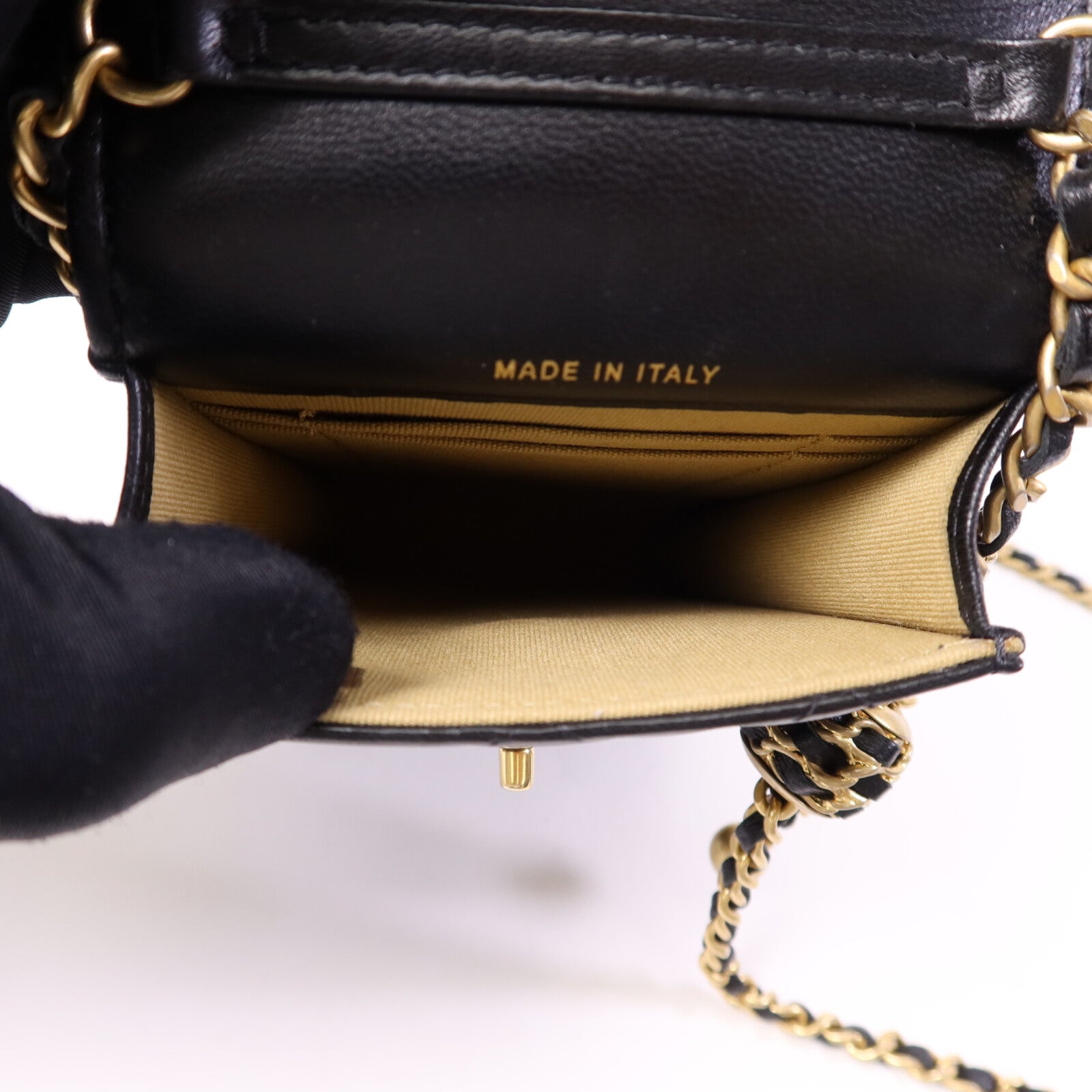 CHANEL 羊皮皮革Chain Shoulder Bag金扣鏈帶肩背袋