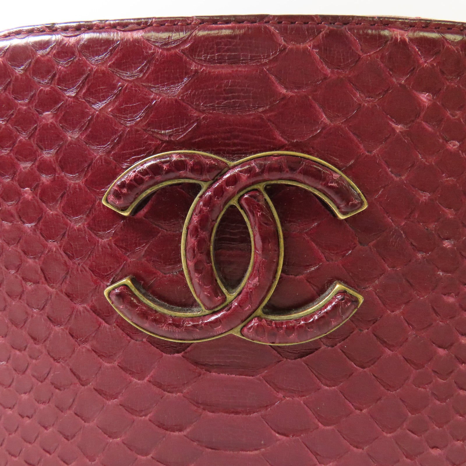 CHANEL 【激減優惠】蛇皮/牛皮皮革2 Way Bag鏈帶手挽肩背兩用袋