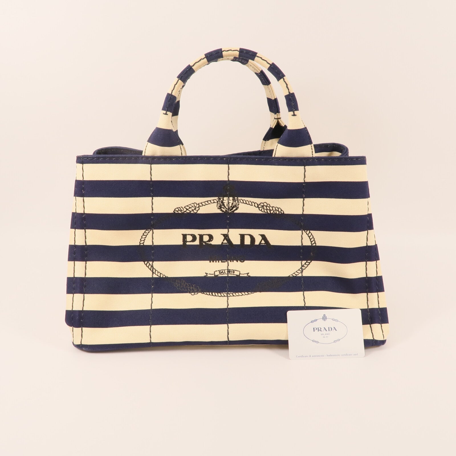 PRADA 帆布Canapa Handbag金扣手挽袋