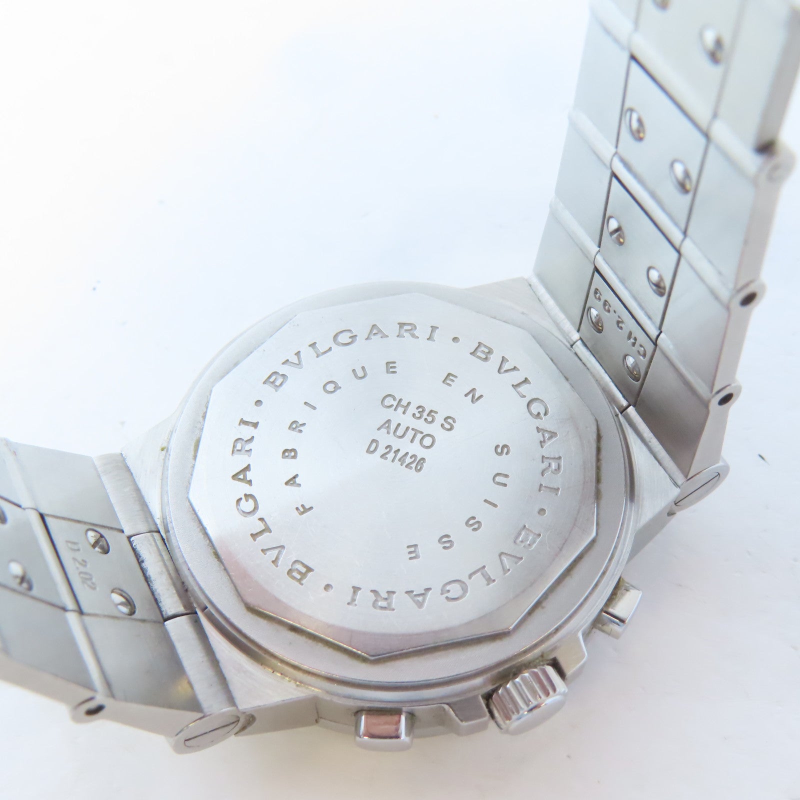 BVLGARI Diagono不鏽鋼手錶自動機芯藍色#18.5cm