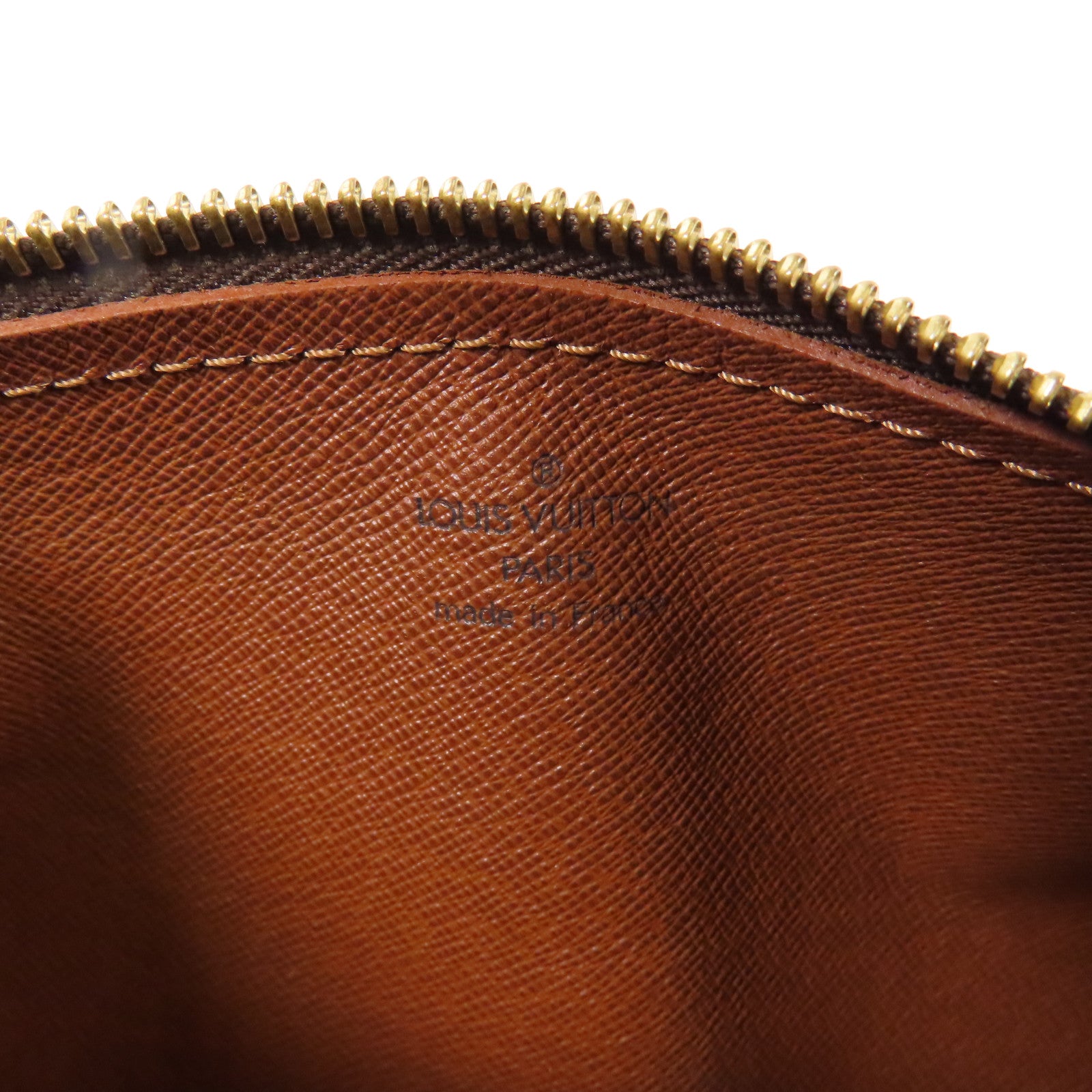 LOUIS VUITTON Monogram Papillon PM金扣手挽袋棕色