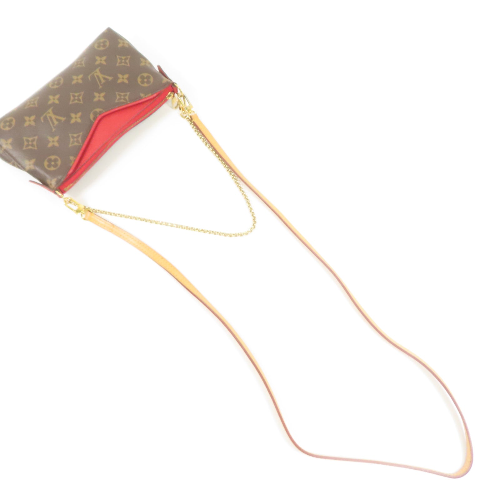 LOUIS VUITTON Monogram Pallas Clutch金扣鏈帶手挽肩背兩用袋