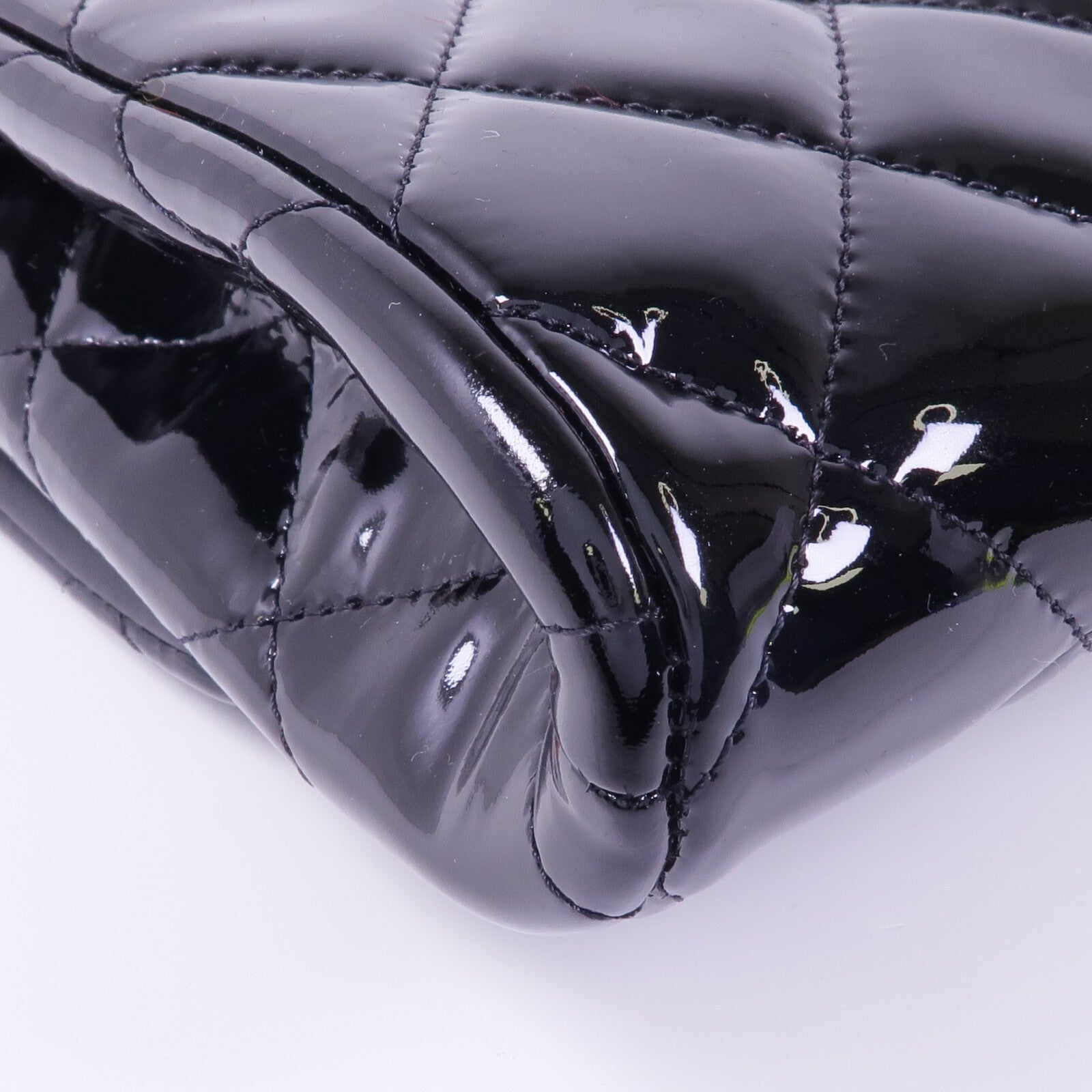 CHANEL 漆皮皮革Chain Shoulder Bag銀扣鏈帶肩背袋