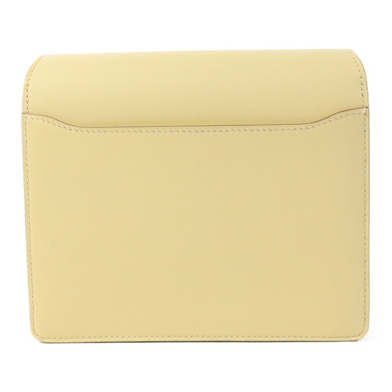 HERMES Swift皮革Roulis Mini銀扣肩背袋Jaune Milton