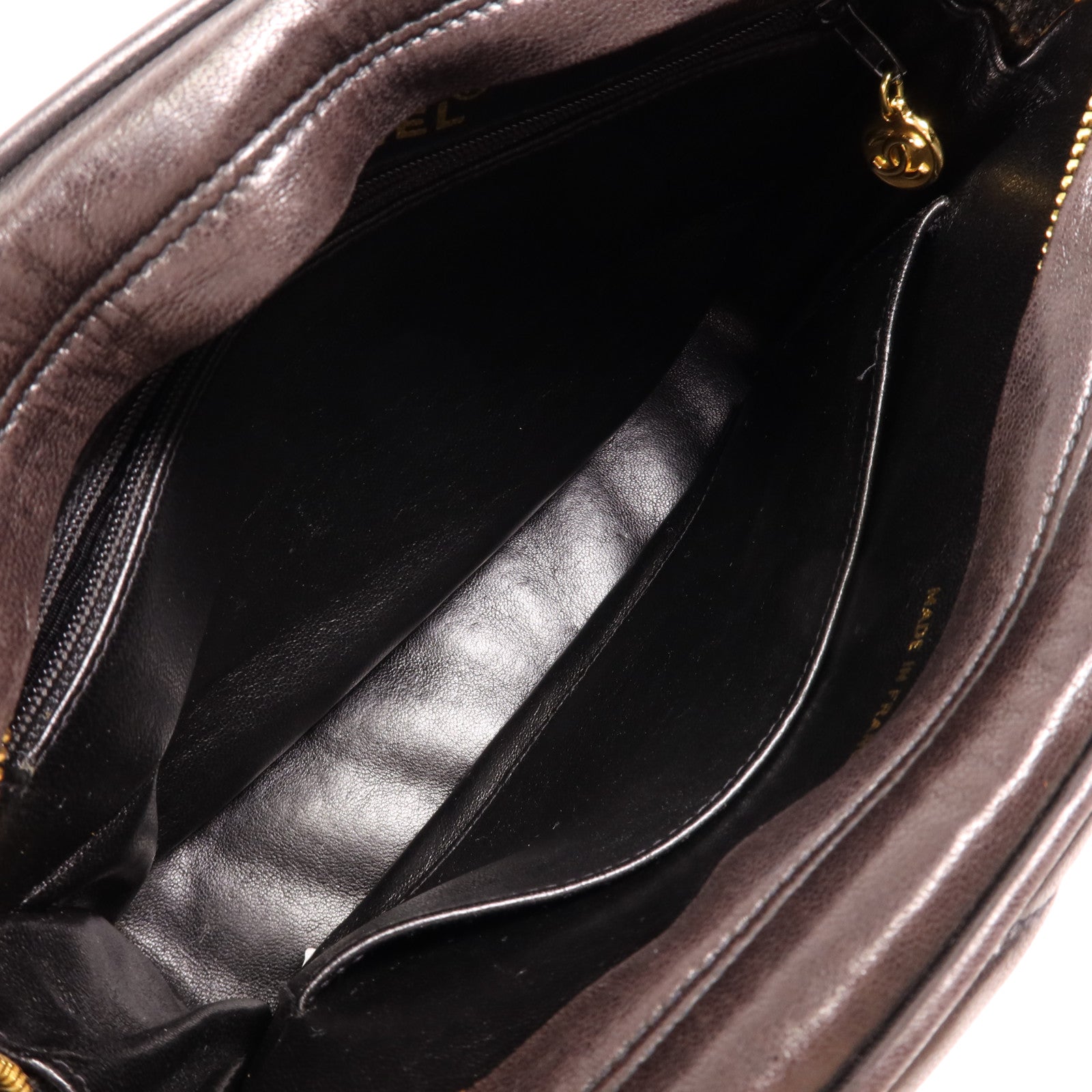CHANEL 羊皮皮革Vintage Chain Shoulder金扣鏈帶肩背袋