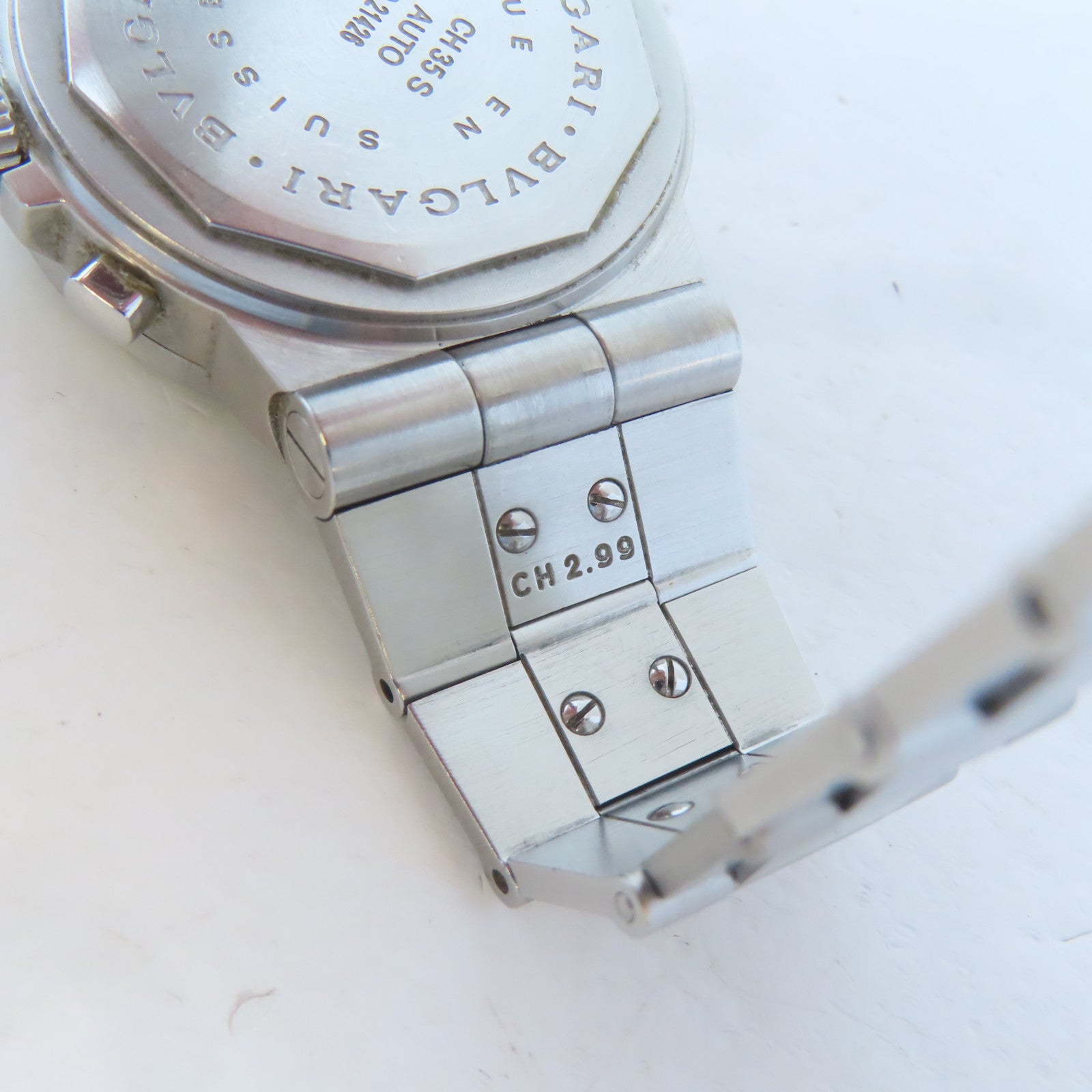 BVLGARI Diagono不鏽鋼手錶自動機芯藍色#18.5cm
