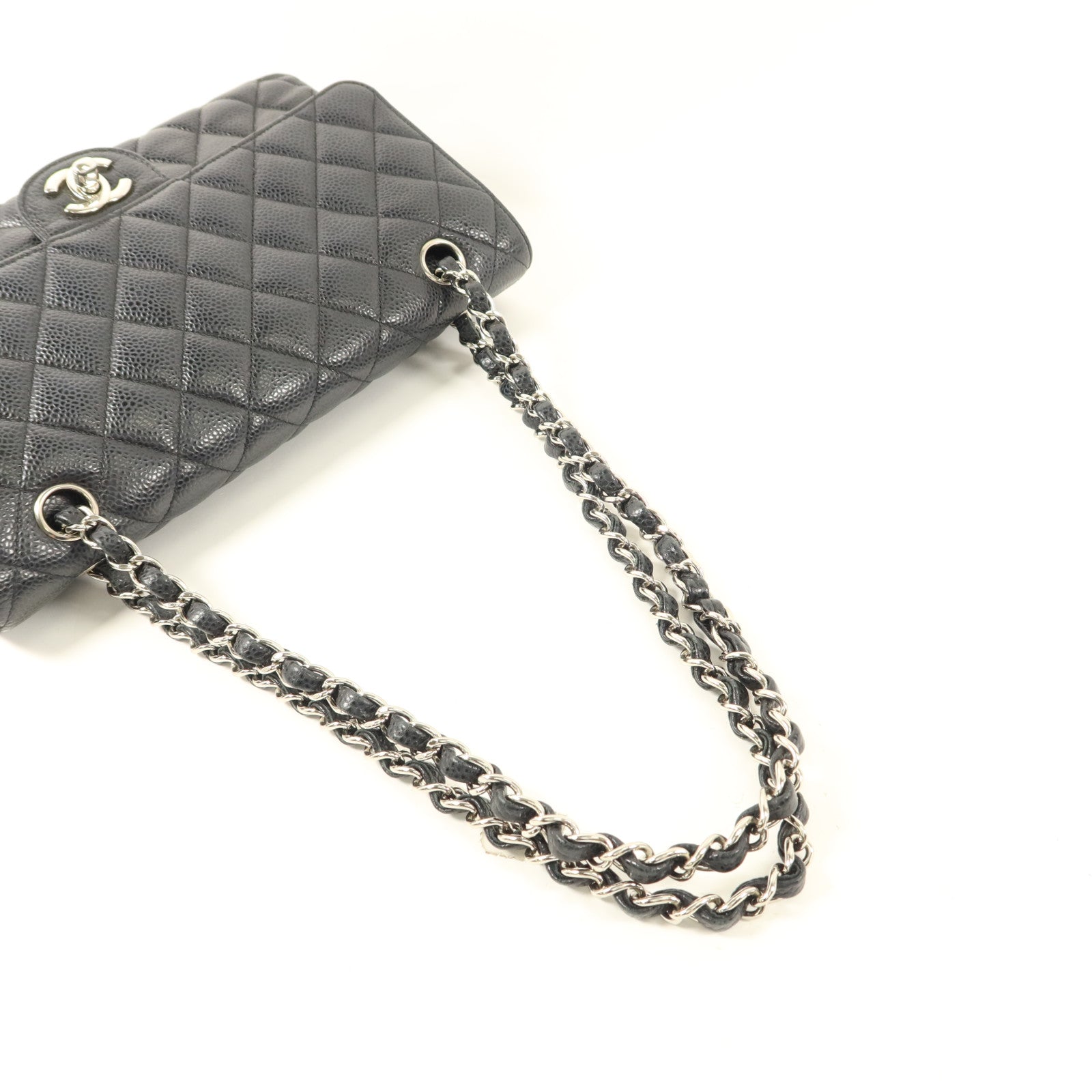 CHANEL 牛皮皮革Classic 25銀扣鏈帶肩背袋