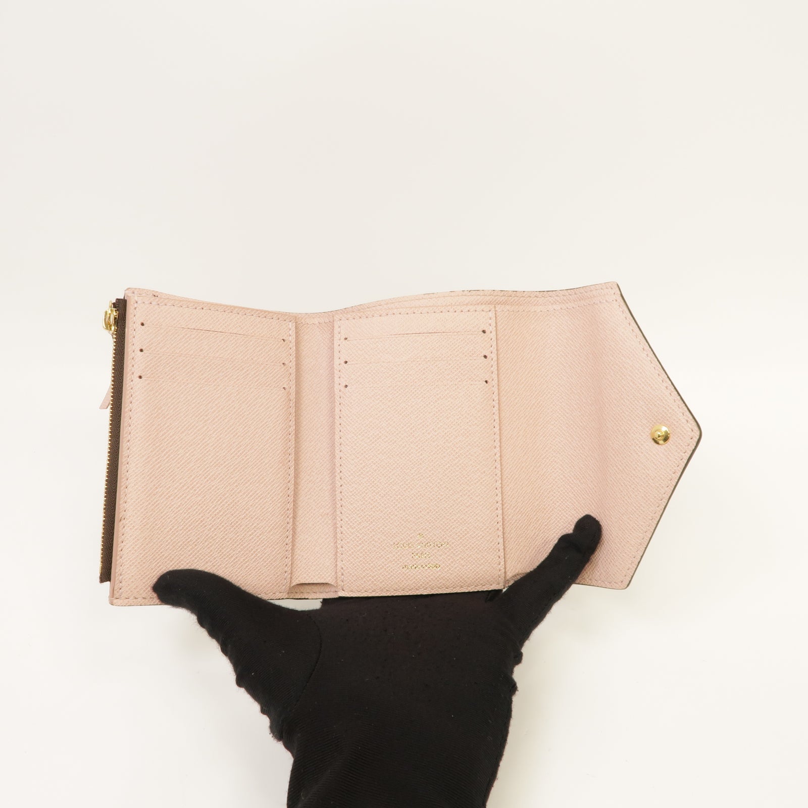 LOUIS VUITTON Monogram Victrine Wallet金扣錢包棕色