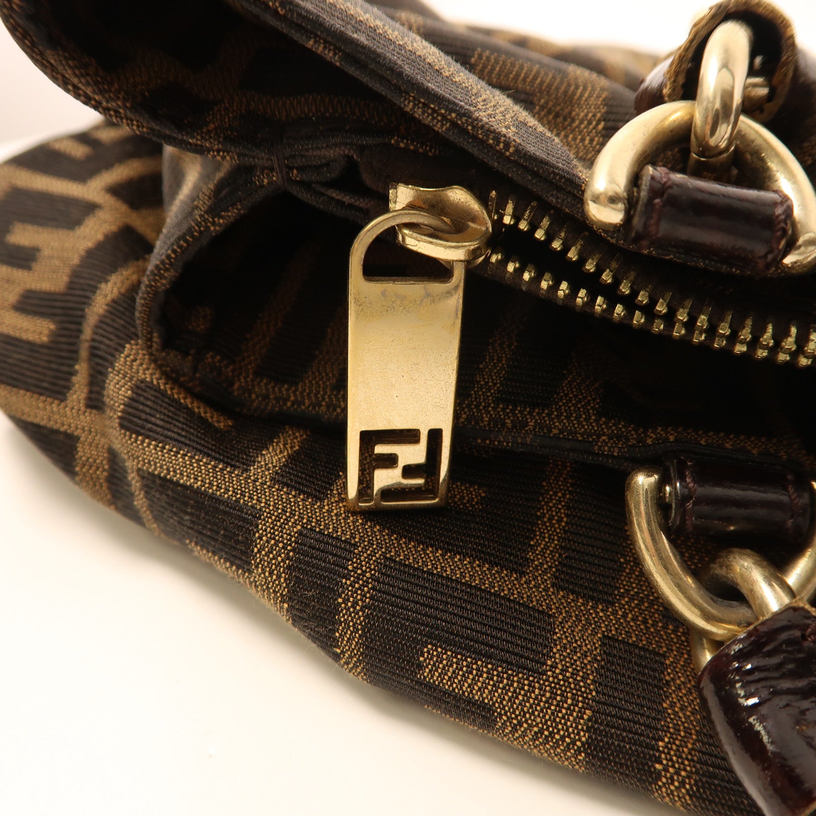 FENDI 帆布Shoulder Bag金扣肩背袋