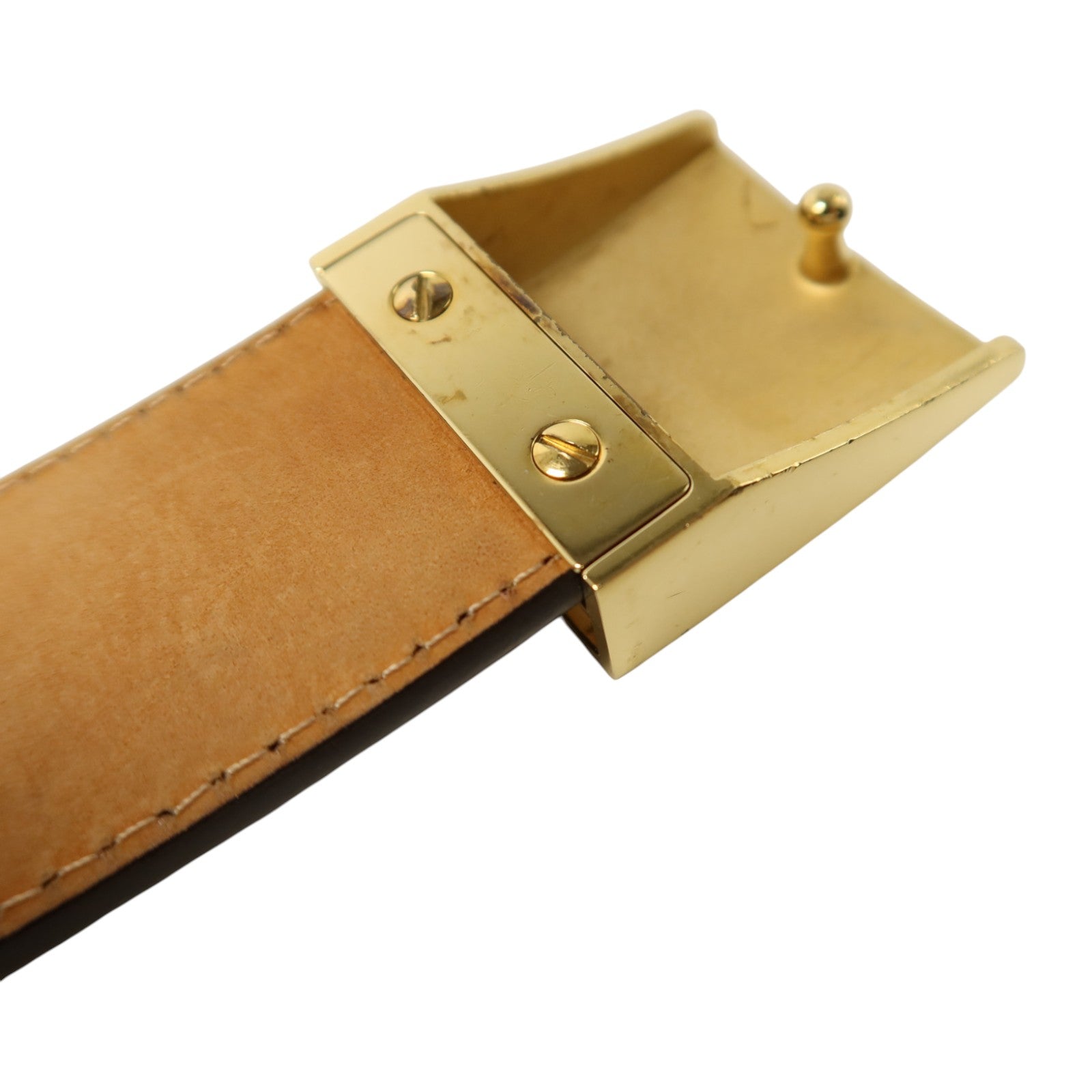 LOUIS VUITTON Monogram Santur Carre Belt 85cm金扣腰帶