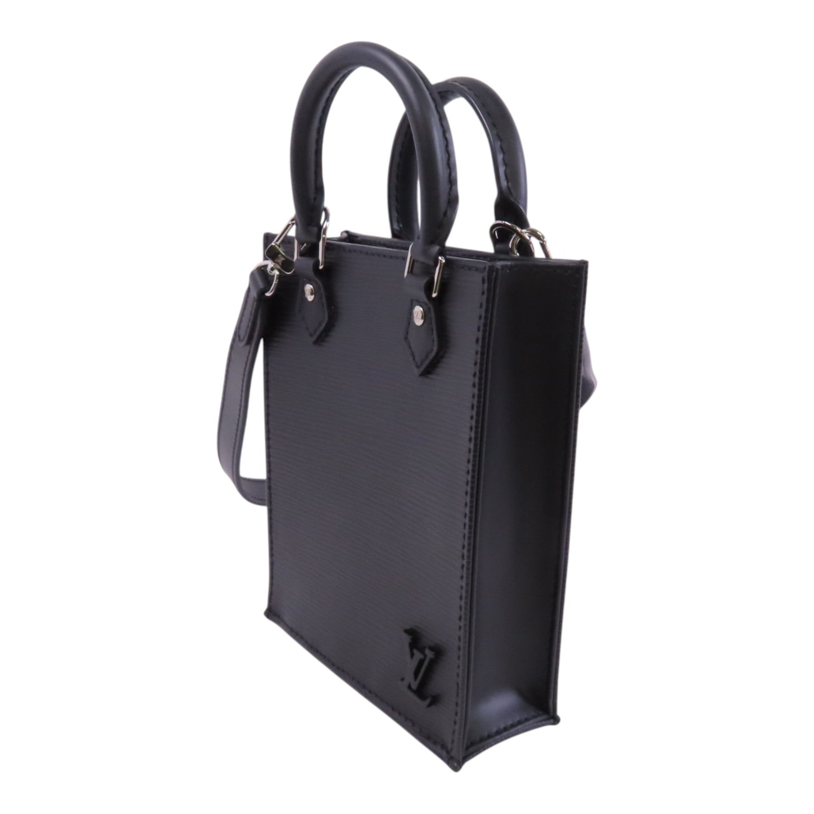 LOUIS VUITTON Epi Leather Petit Sac Plat銀扣手挽肩背兩用袋