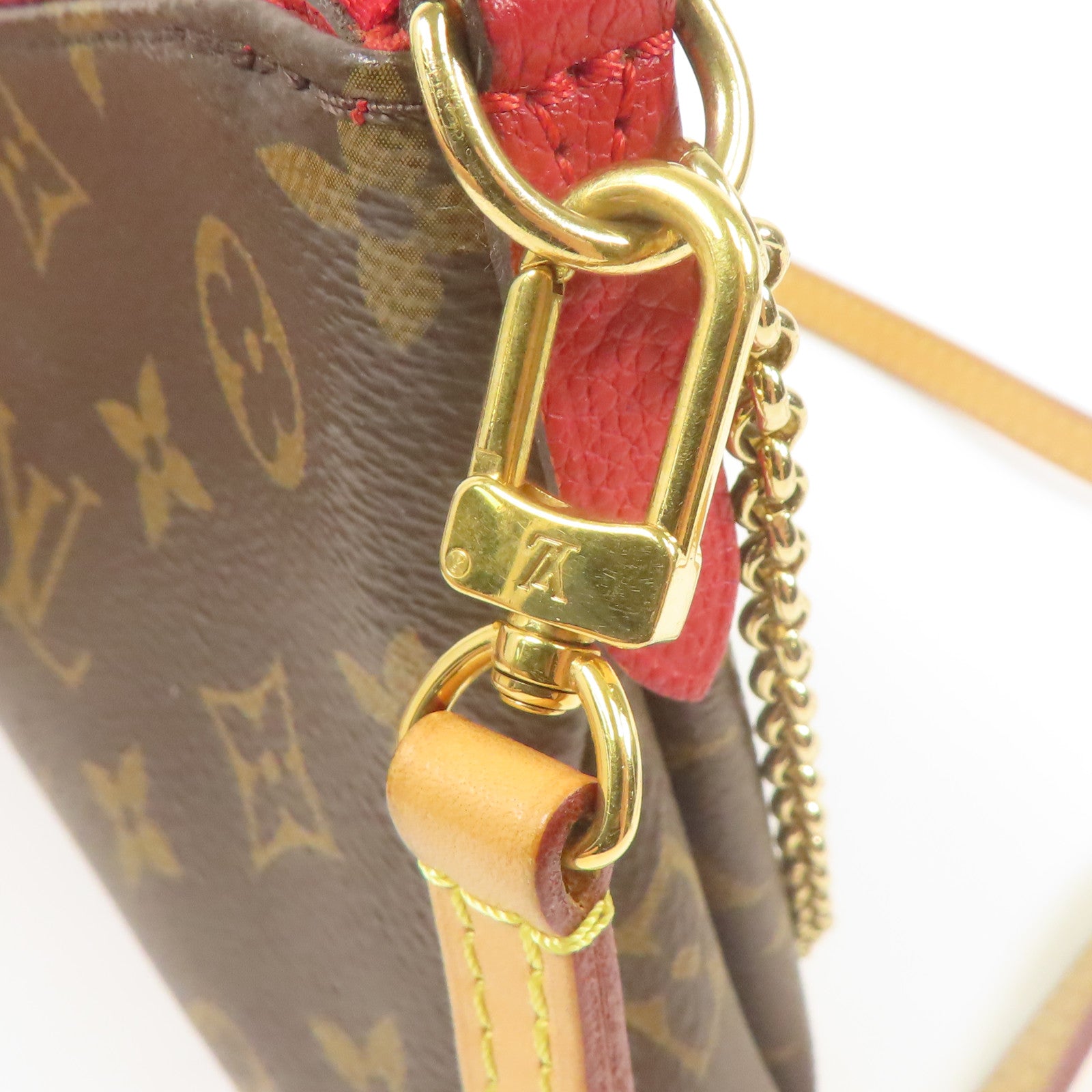 LOUIS VUITTON Monogram Pallas Clutch金扣鏈帶手挽肩背兩用袋