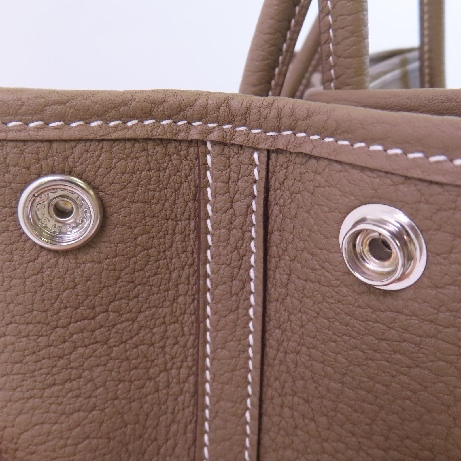 HERMES Negonda皮革Garden Party TPM銀扣手挽袋