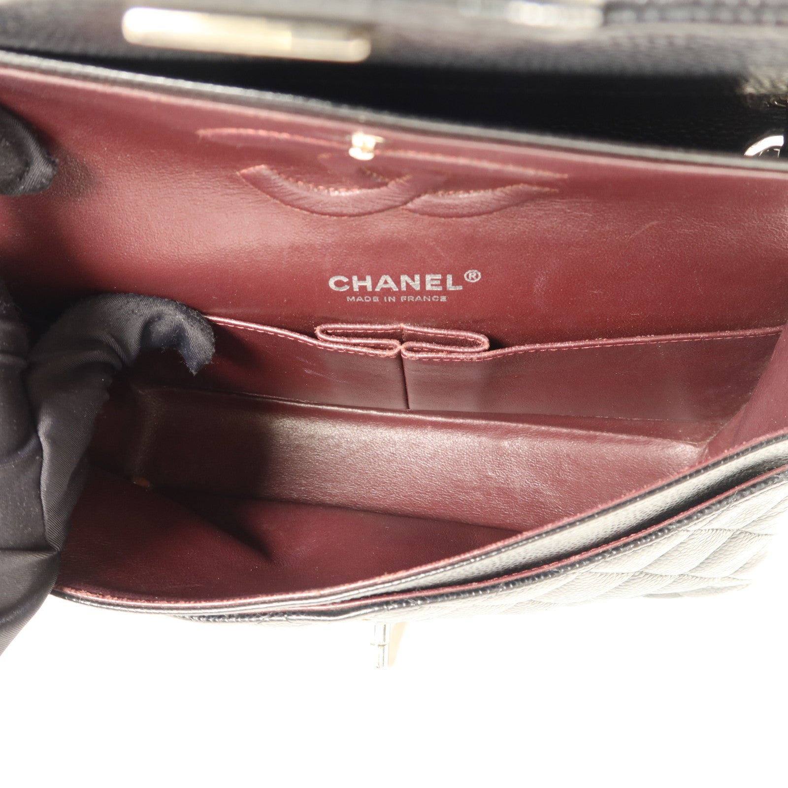 CHANEL 牛皮皮革Classic 25銀扣鏈帶肩背袋