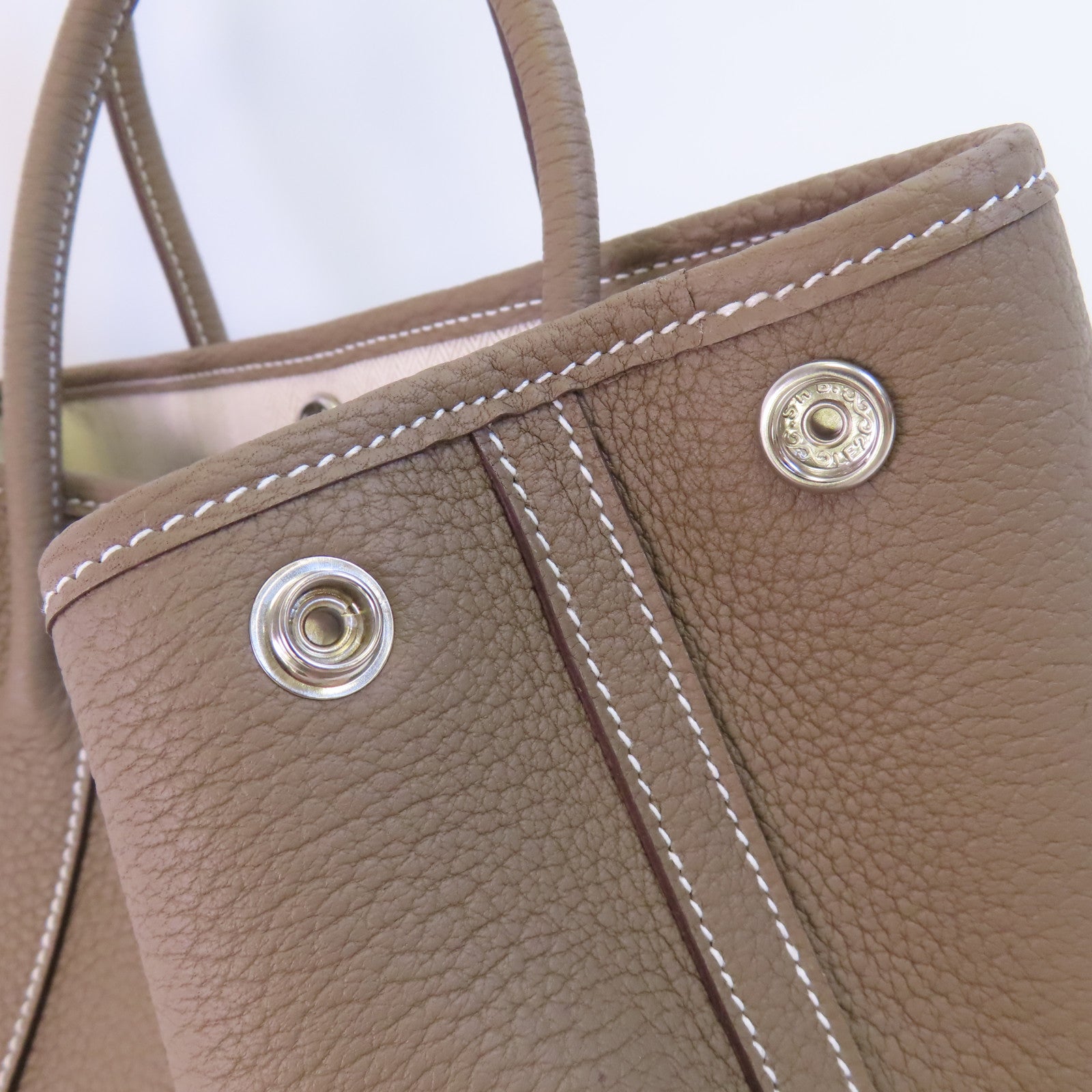 HERMES Negonda皮革Garden Party TPM銀扣手挽袋