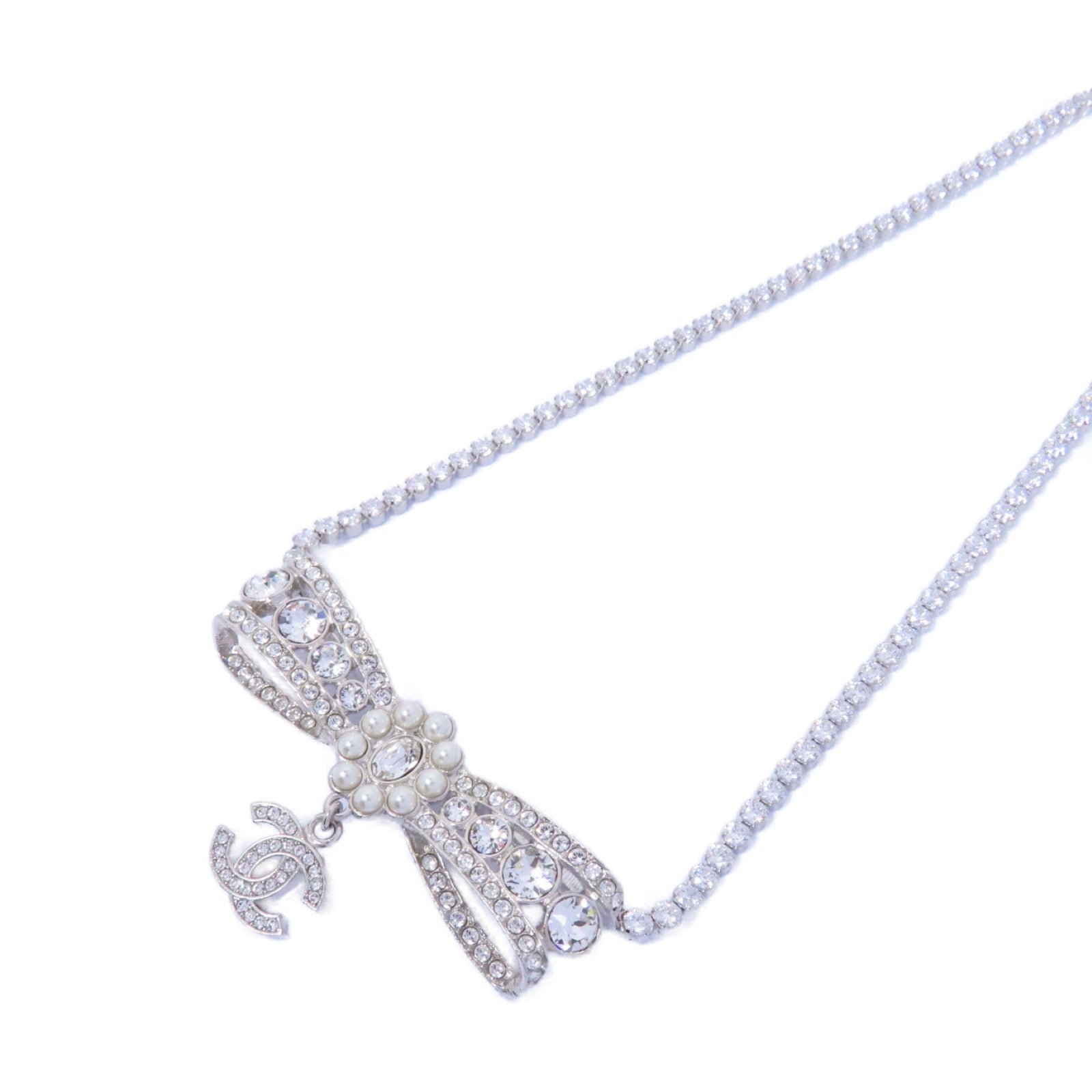 CHANEL 金屬Necklace項鍊銀色