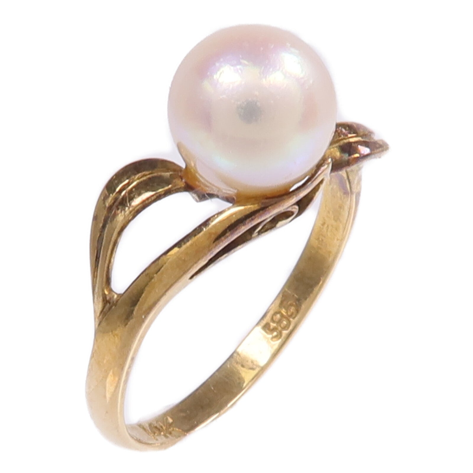JEWELRY 【激減優惠】14K黃金Pearl Ring珍珠戒指US#5.5
