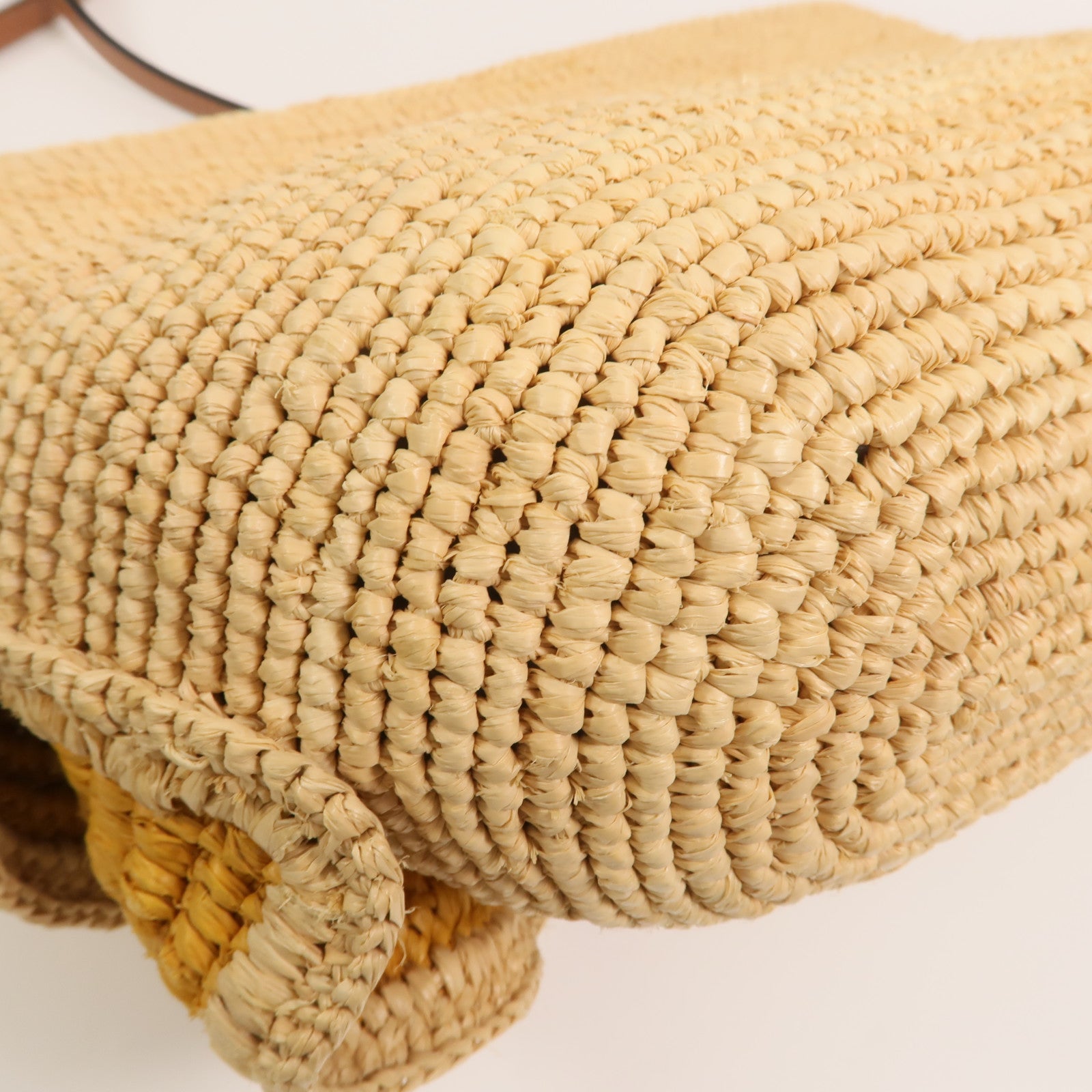 LOEWE Raffia/牛皮皮革Paula's Ibiza Ruffle Pochette肩背袋