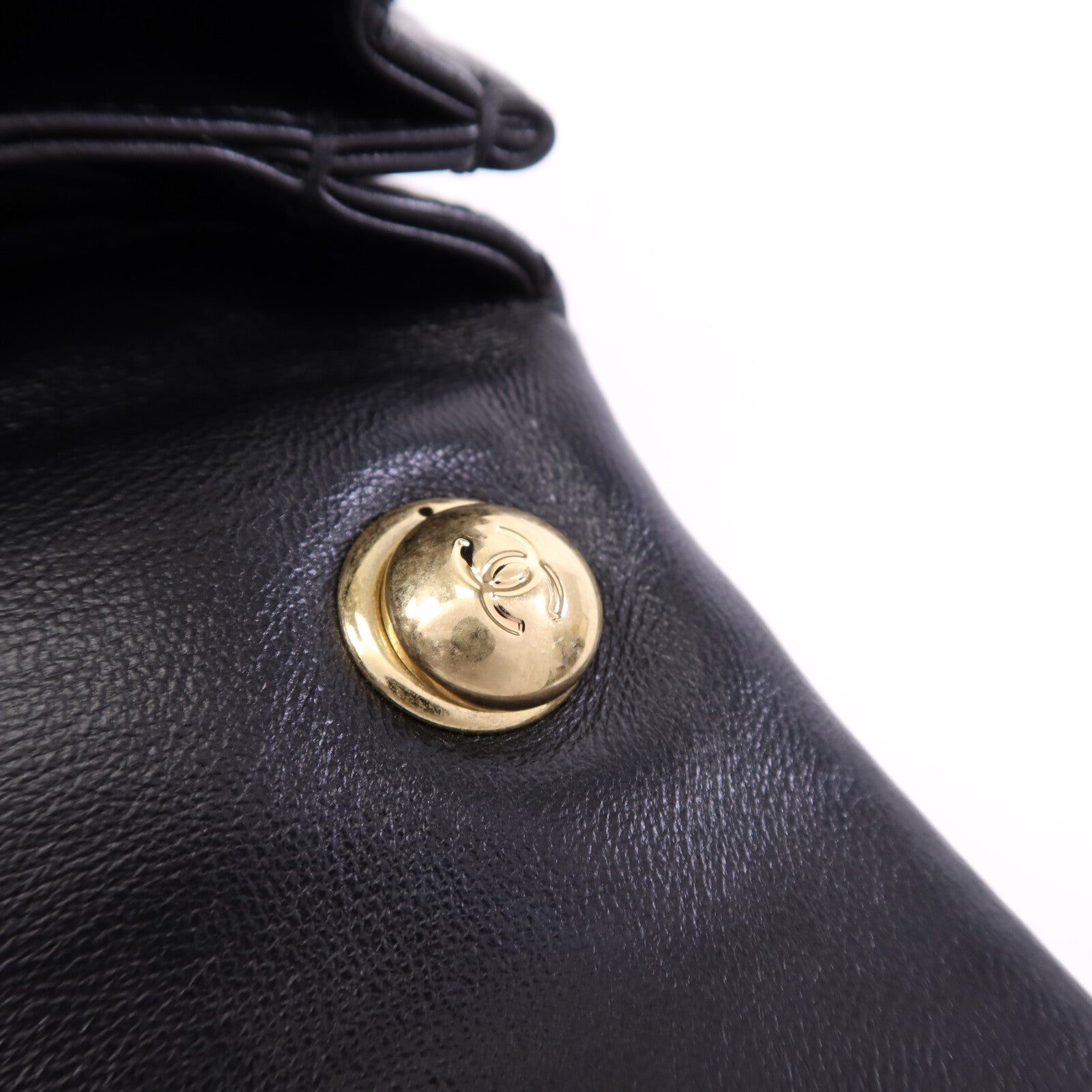 CHANEL 羊皮皮革Chain Shoulder Bag金扣鏈帶手挽肩背兩用袋