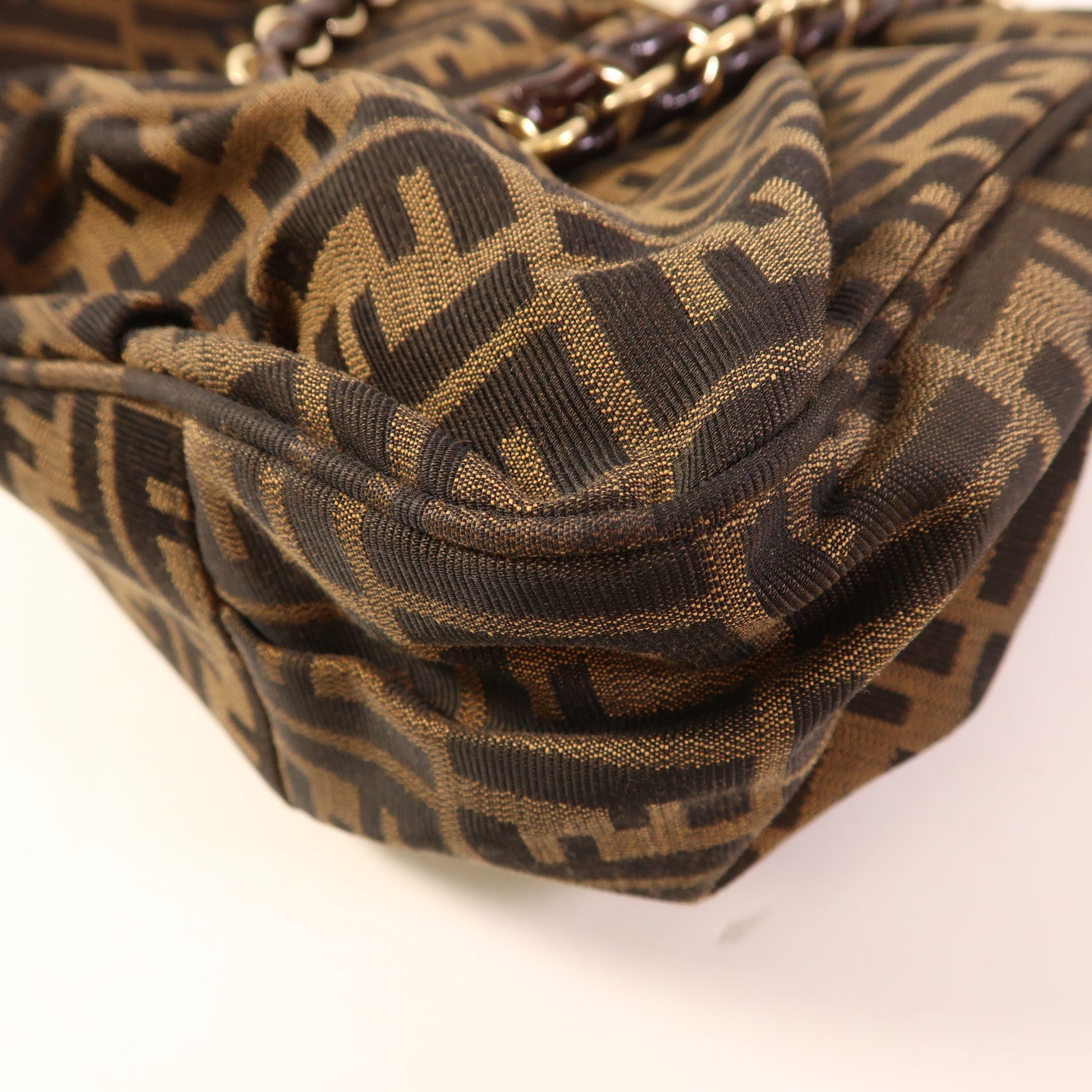 FENDI 帆布Shoulder Bag金扣肩背袋
