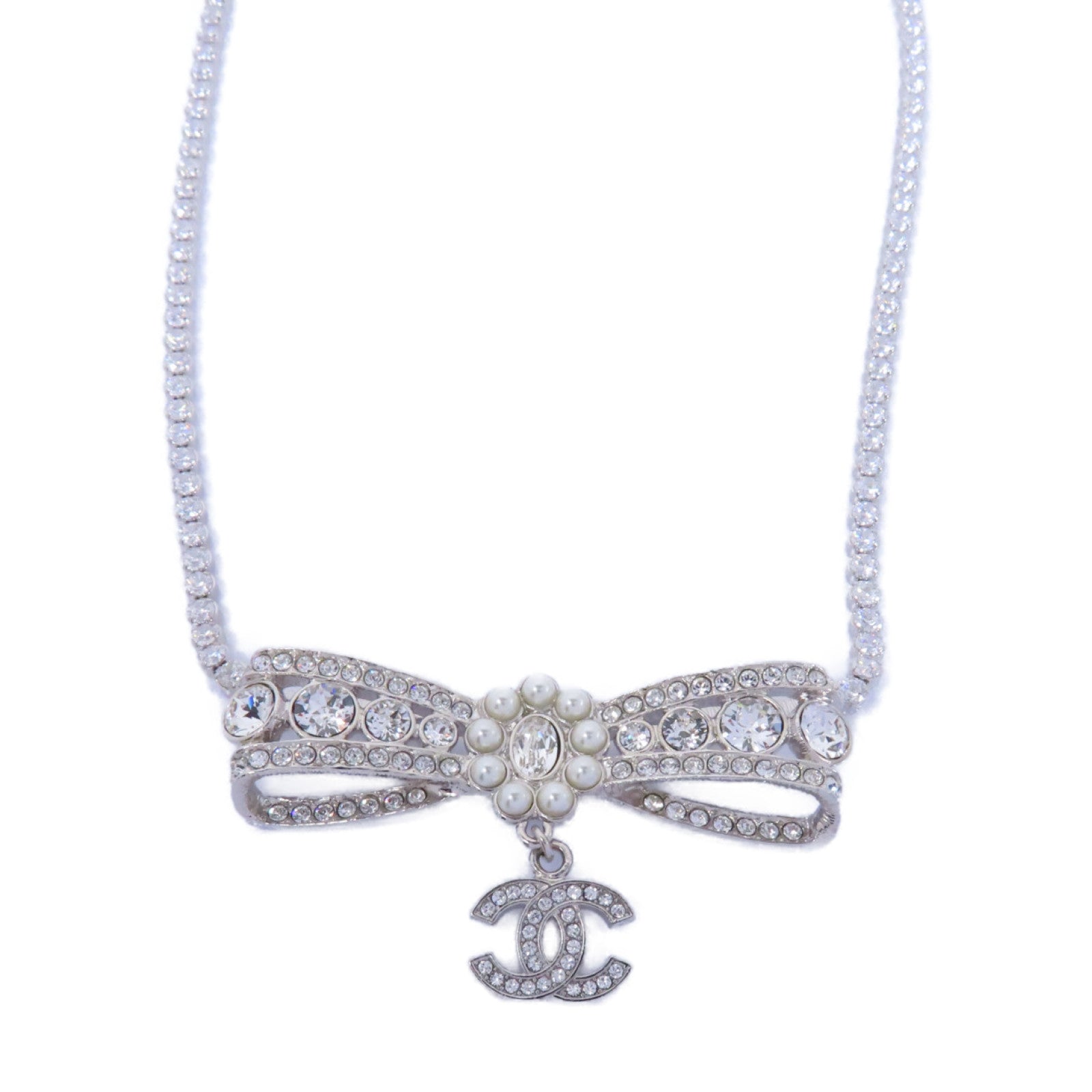 CHANEL 金屬Necklace項鍊銀色