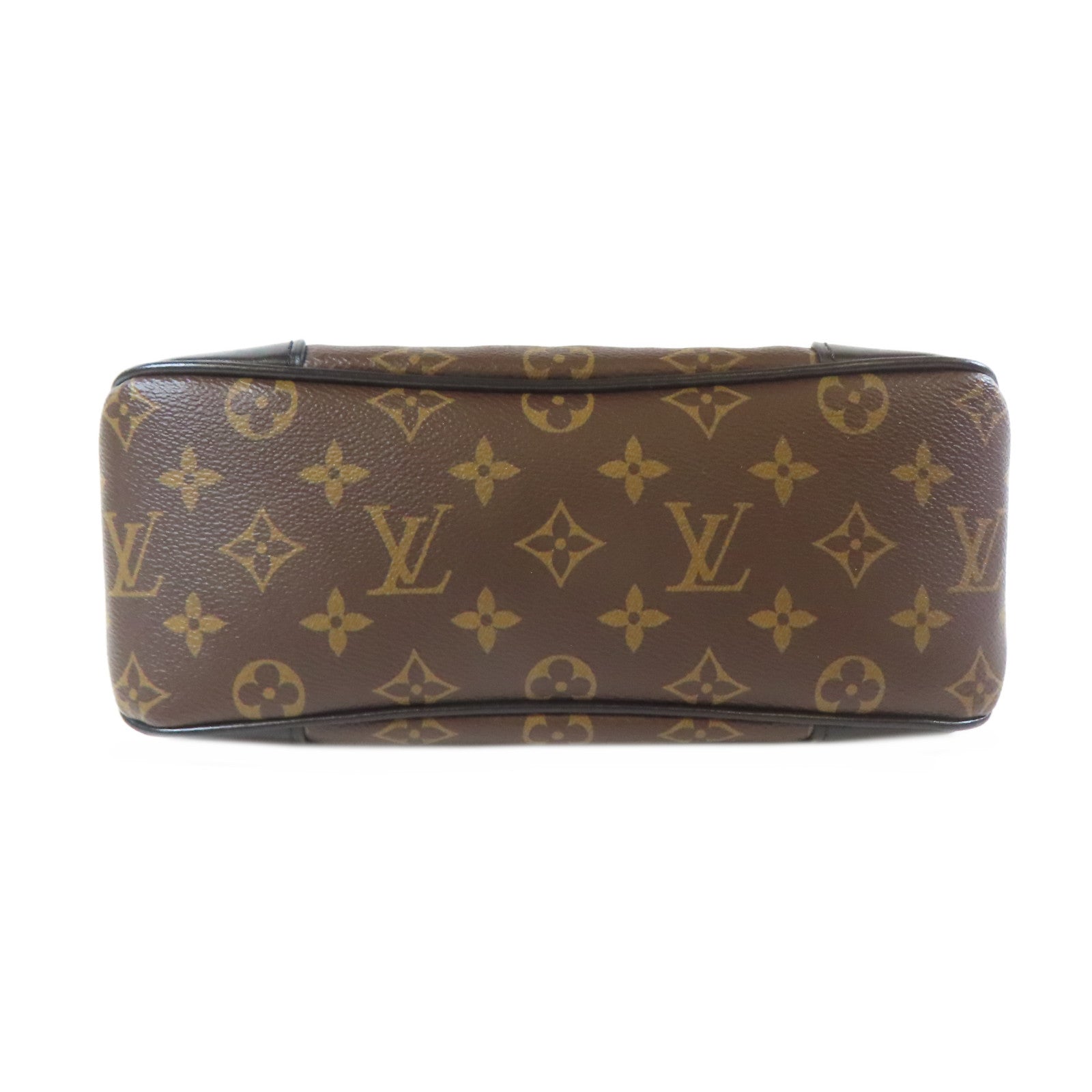 LOUIS VUITTON Monogram Macassar Boulogne金扣鏈帶肩背袋啡色