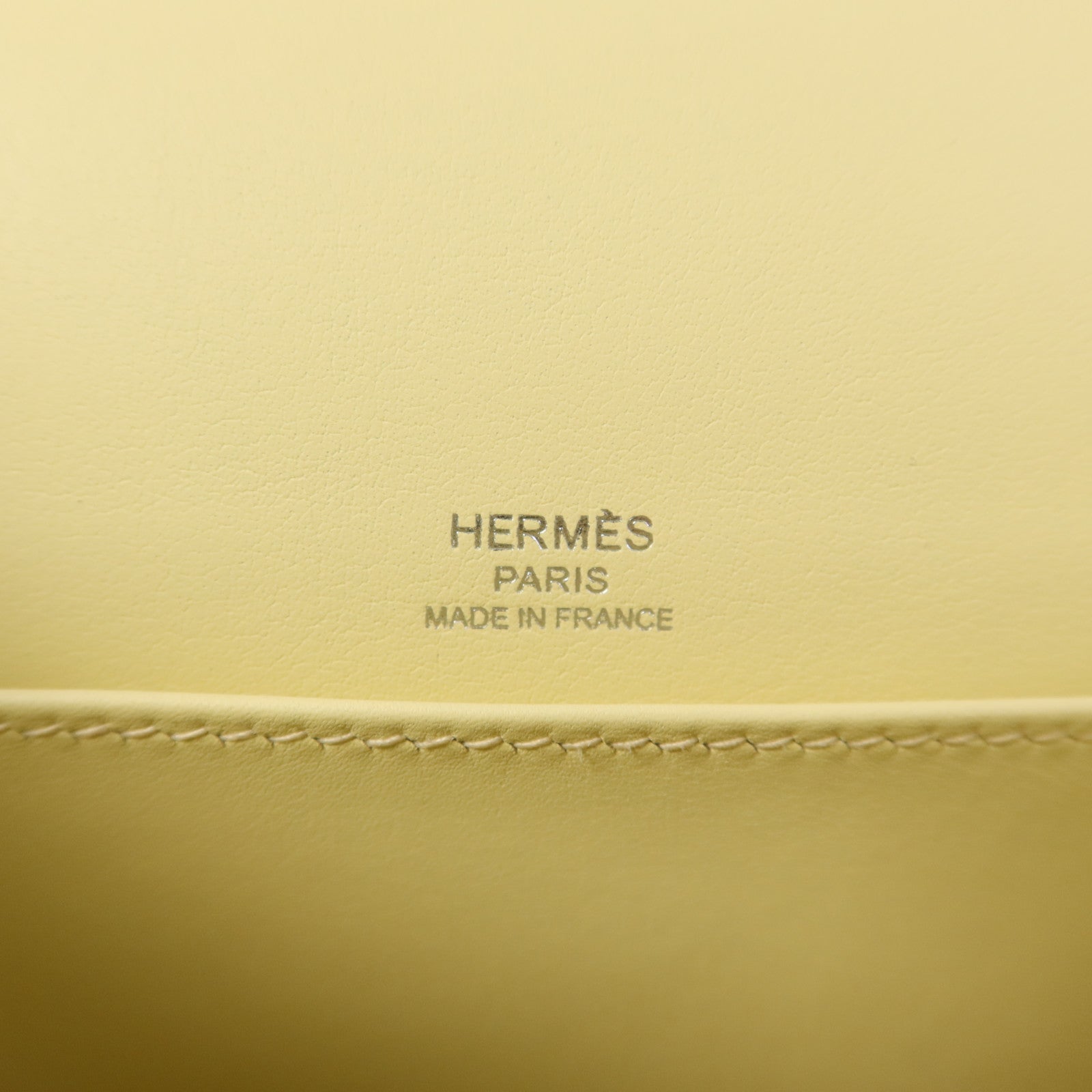 HERMES Swift皮革Roulis Mini銀扣肩背袋Jaune Milton