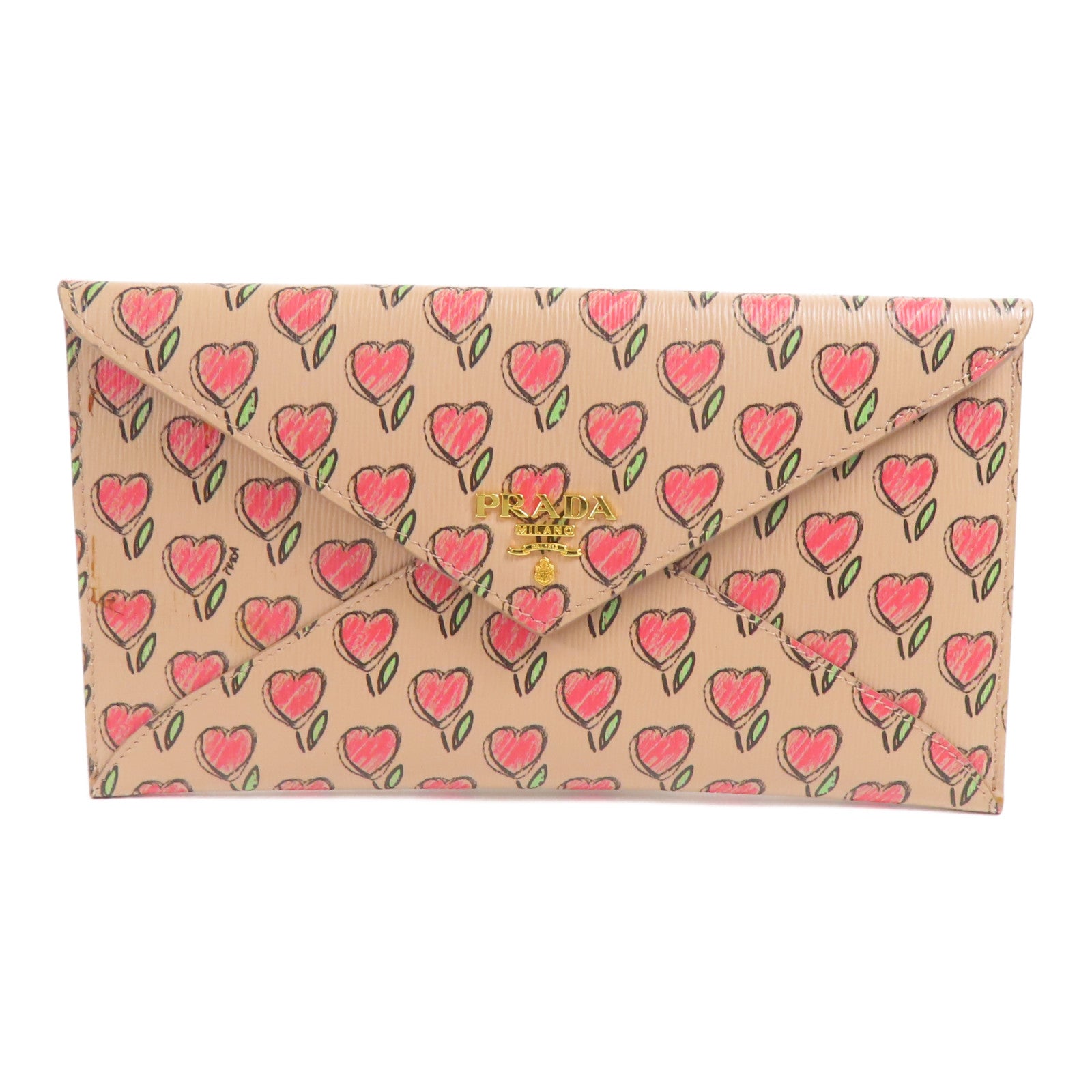 PRADA 牛皮皮革Wallet金扣長錢包