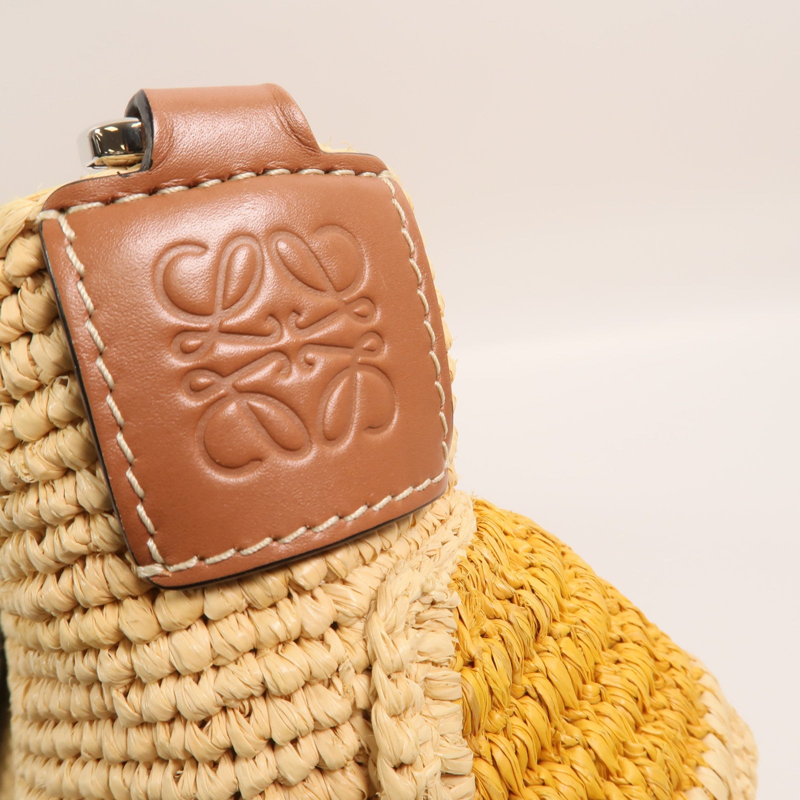 LOEWE Raffia/牛皮皮革Paula's Ibiza Ruffle Pochette肩背袋