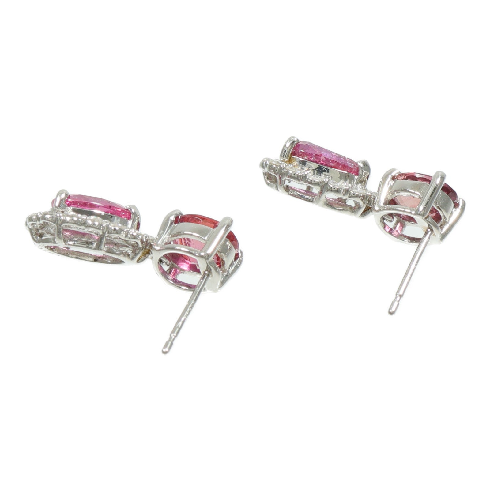JEWELRY PT900鉑金Ruby Pink Sapphire Diamond Earrings紅寶石/粉紅藍寶石/鑽石耳環