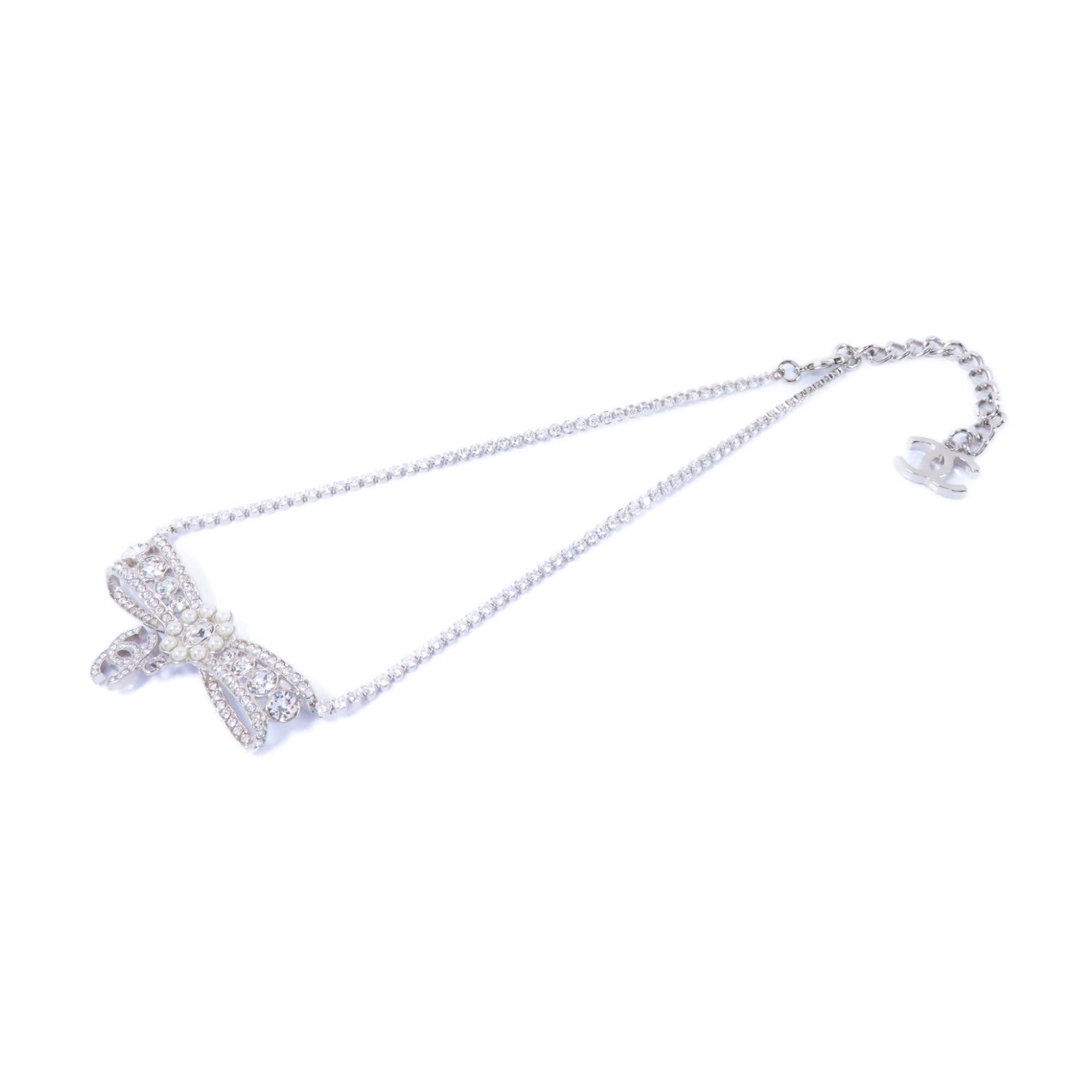 CHANEL 金屬Necklace項鍊銀色