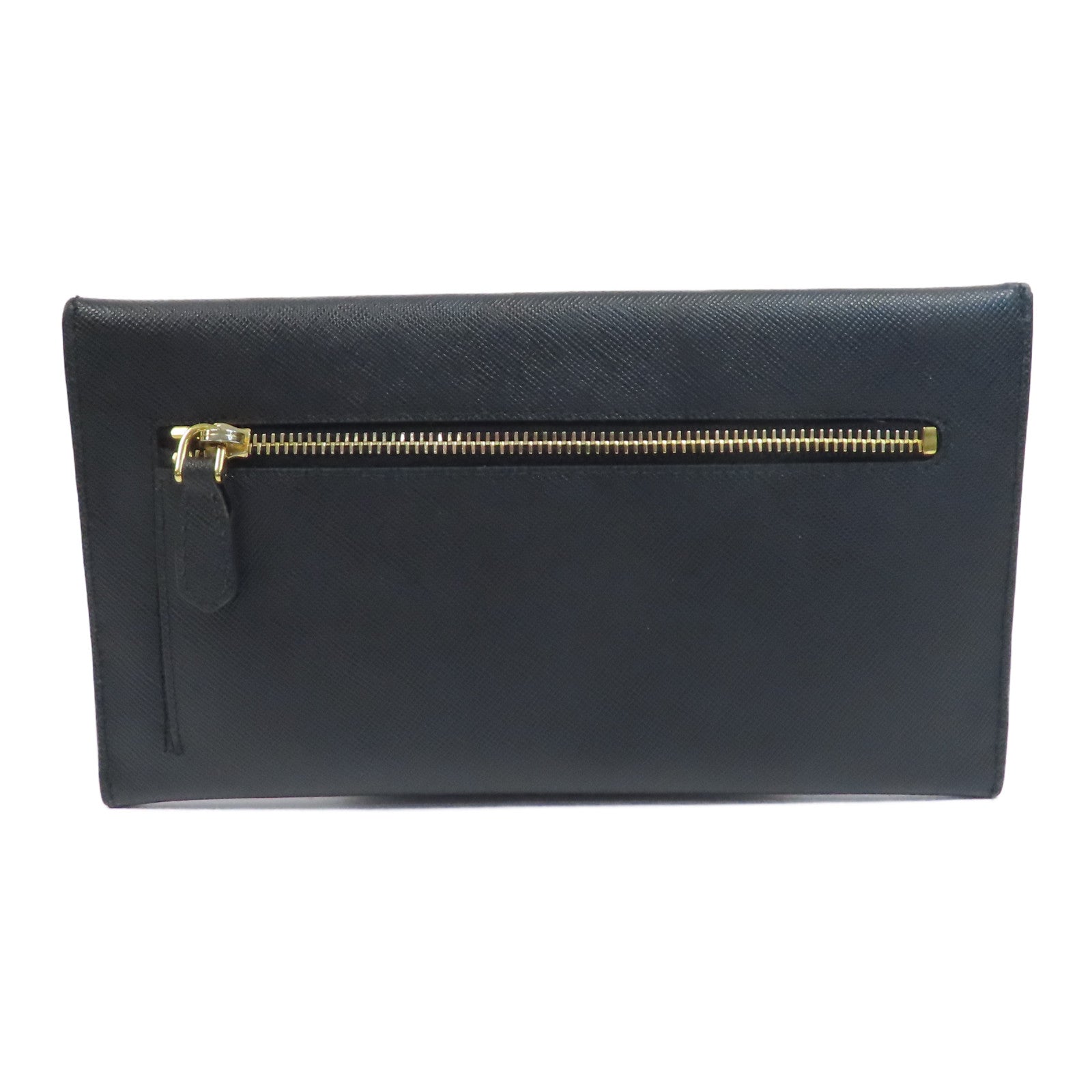 PRADA 牛皮皮革Long Wallet金扣長錢包黑色