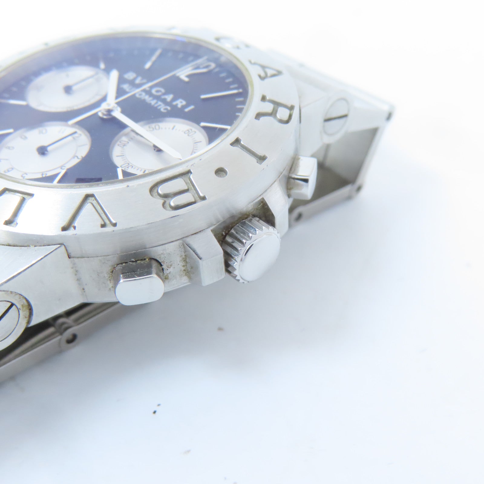 BVLGARI Diagono不鏽鋼手錶自動機芯藍色#18.5cm