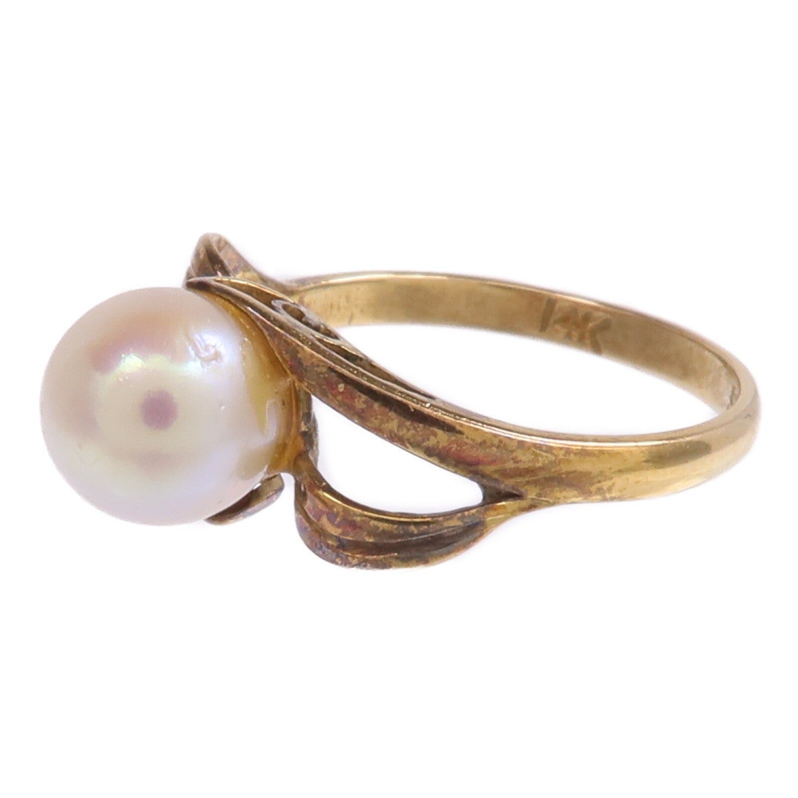JEWELRY 【激減優惠】14K黃金Pearl Ring珍珠戒指US#5.5