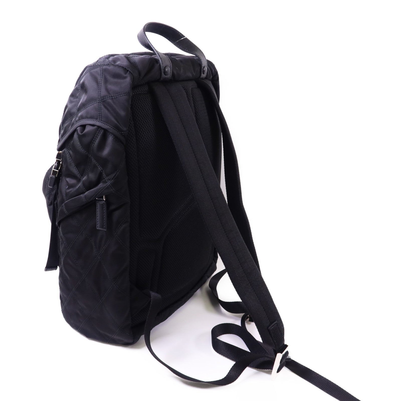 PRADA 尼龍Backpack銀扣背包