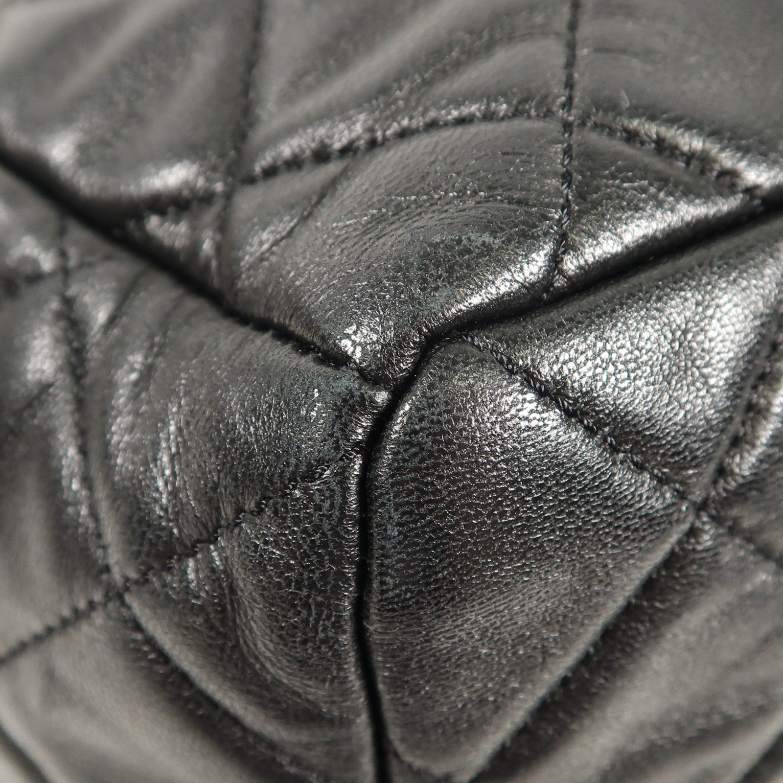 CHANEL 牛皮皮革Shoulder Bag銀扣鏈帶手挽肩背兩用袋