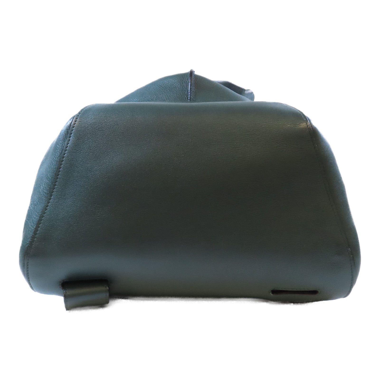 LOEWE 牛皮皮革Backpack銀扣背包綠色
