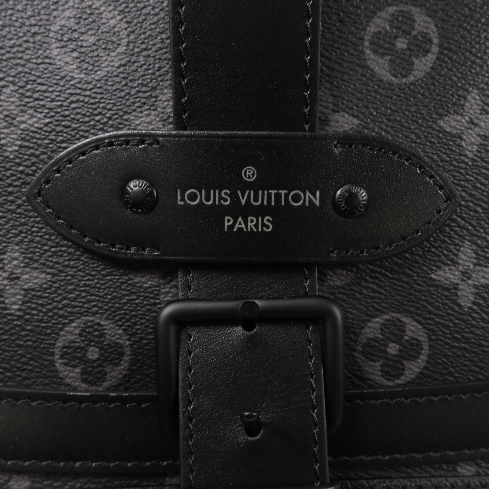 LOUIS VUITTON Monogram Eclipse Saumur Messenger肩背袋