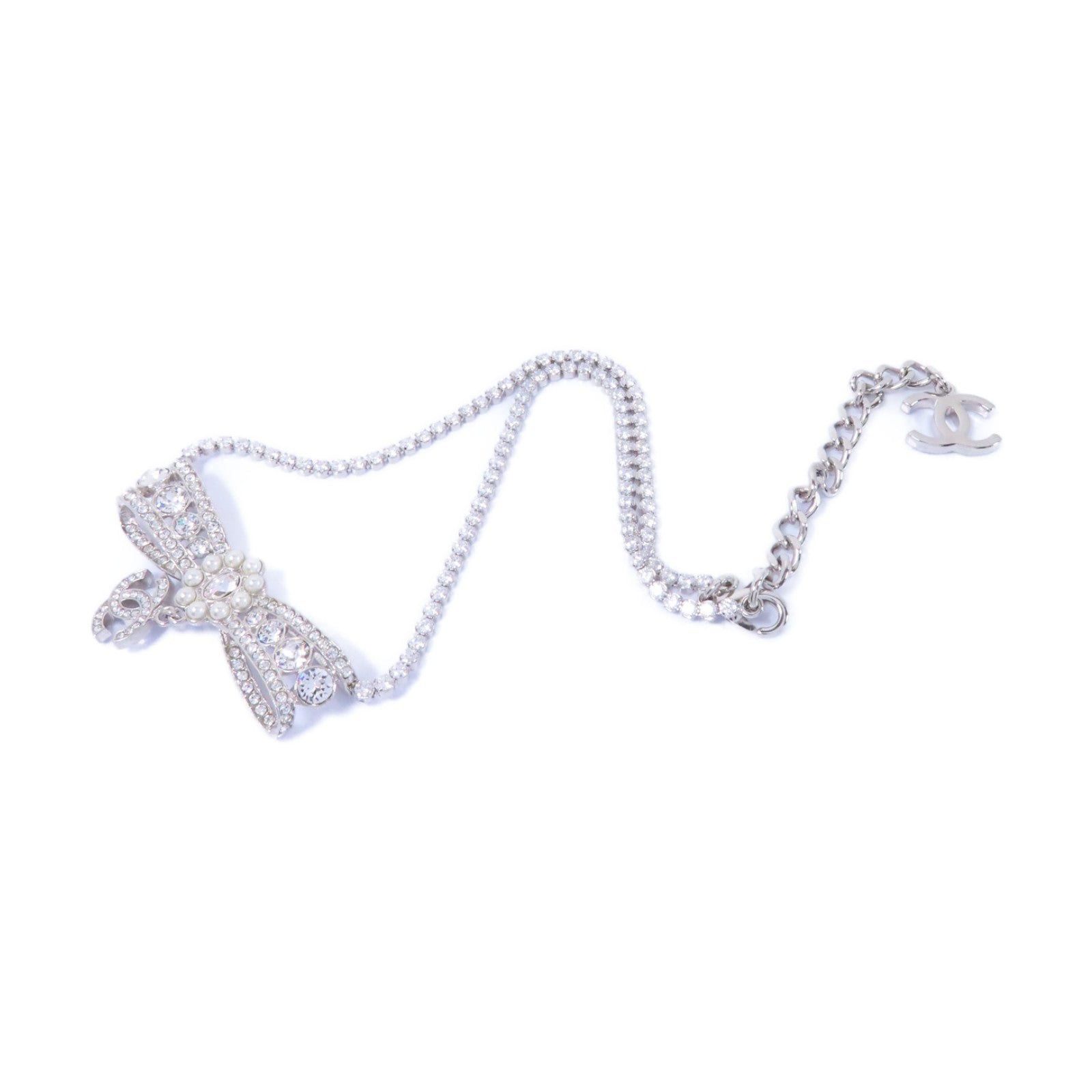 CHANEL 金屬Necklace項鍊銀色
